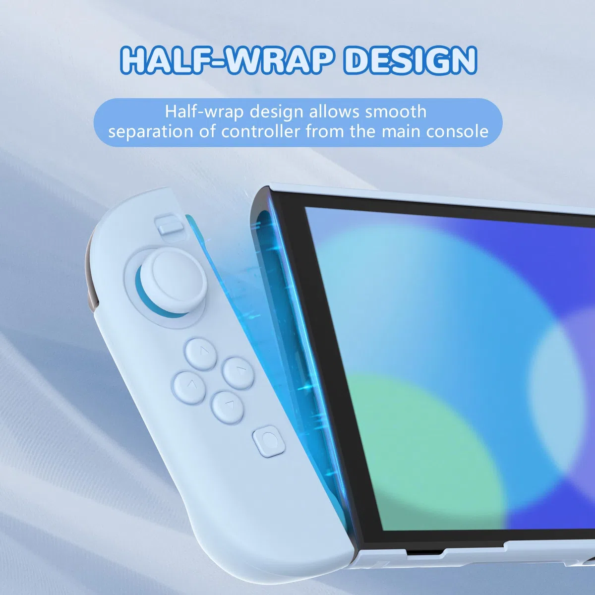 PlayVital per Switch 2 Cover Rigida Dockable, Custodia Protettiva Supporto Pieghevole Accessori per Nintendo Switch 2 Console, Copri Tasti & Gommini per Joycon 2, Celeste
