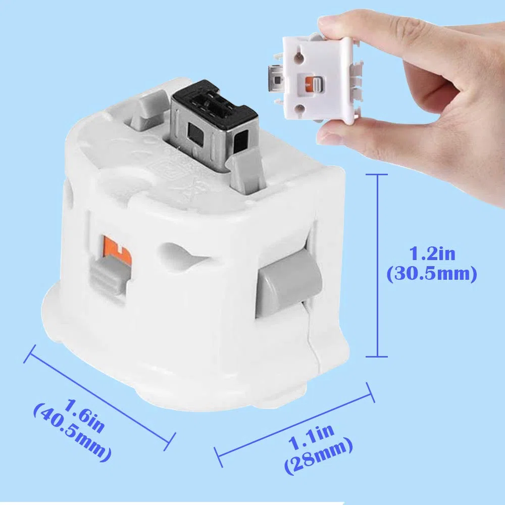 Wii Motion Plus Adattatore per telecomando originale Nintendo Wii, accessori esterni, adattatore Accelerator Handle Sensator Accelerator Motionplus per Wii U Wii Controller bianco (2 pezzi)
