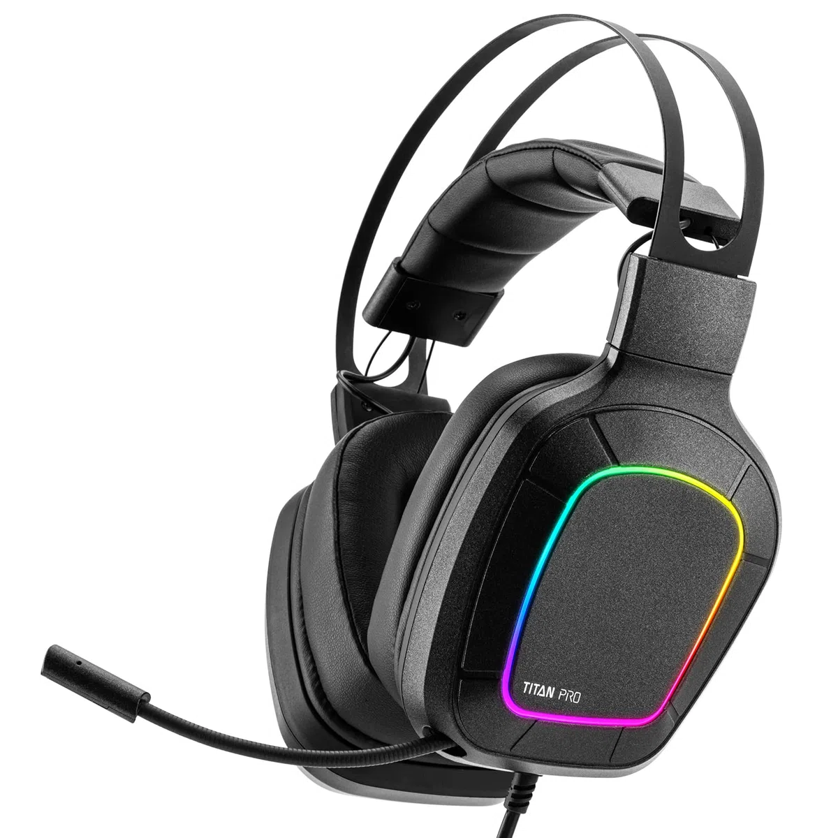 NITHO TITAN PRO Cuffie Gaming per PC/PS4/PS5, Cuffie da Gioco con Surround Sound 7.1, Driver da 50mm, ‎Jack USB 3.5 mm, Microfono Cardioide - Nero