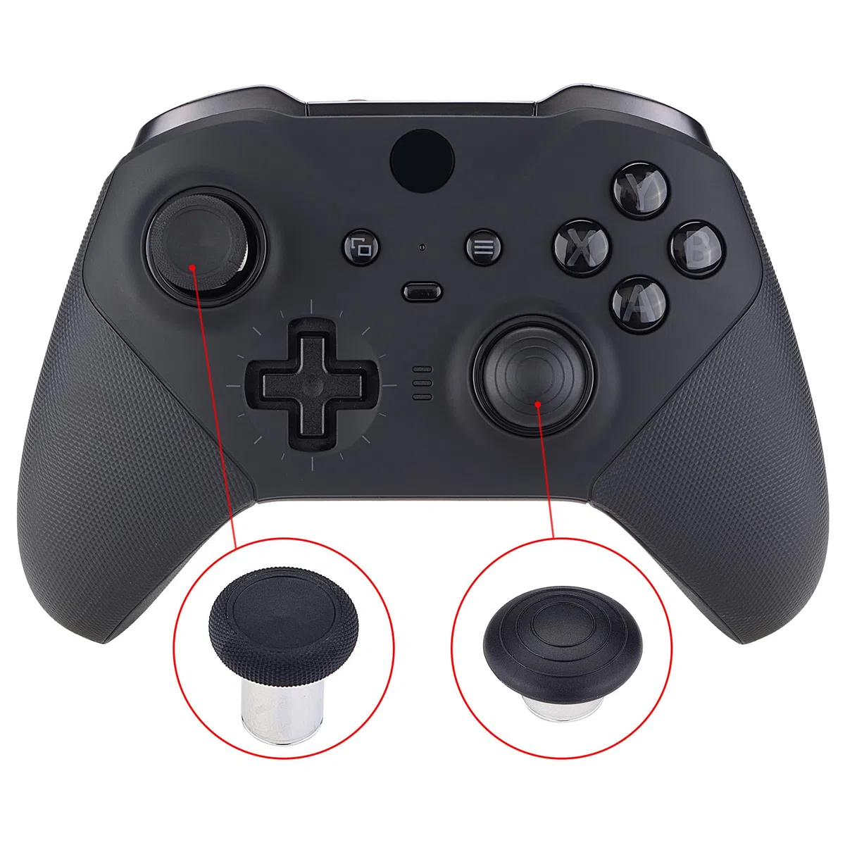 eXtremeRate Levette Analogiche in Metallo per Xbox Elite Series 2 Wireless Controller,Dpad Paddles Palette Pulsanti Tasti Ricambio per Xbox One Elite/Elite Series 2 Core Joystick(13 in 1)-Nero