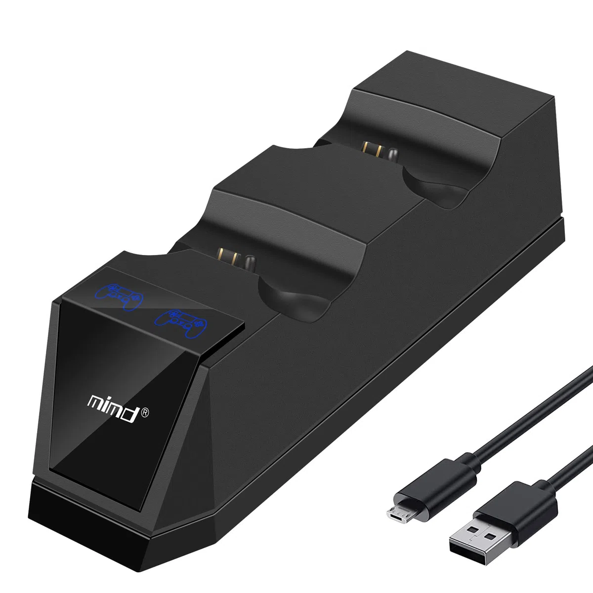 ARyee Stazione di ricarica controller PS4, caricatore per controller PS4, doppia stazione di ricarica con cavo di ricarica USB per Playstation4/PS4/PS4 Slim/PS4 Pro, ricarica rapida 1,8H