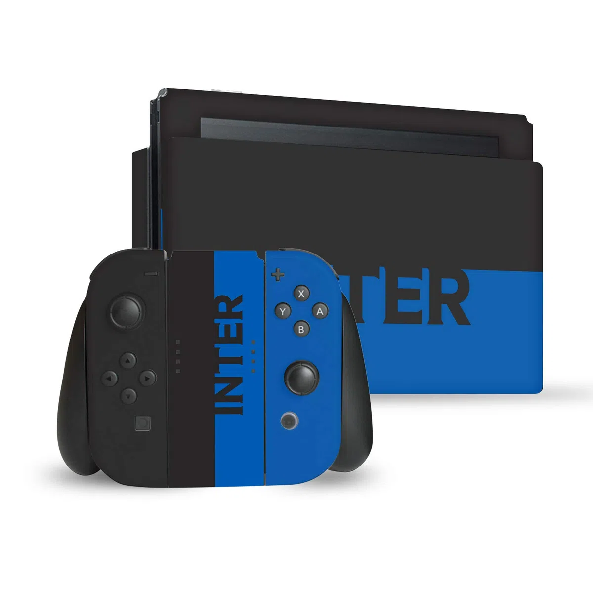 Head Case Designs Licenza Ufficiale Inter Milan Blu E Nero Logo Pieno Vinile Sticker Gaming Pelle Adesivo Compatibile con Nintendo Switch Console & Dock & Joy-con Controller Bundle