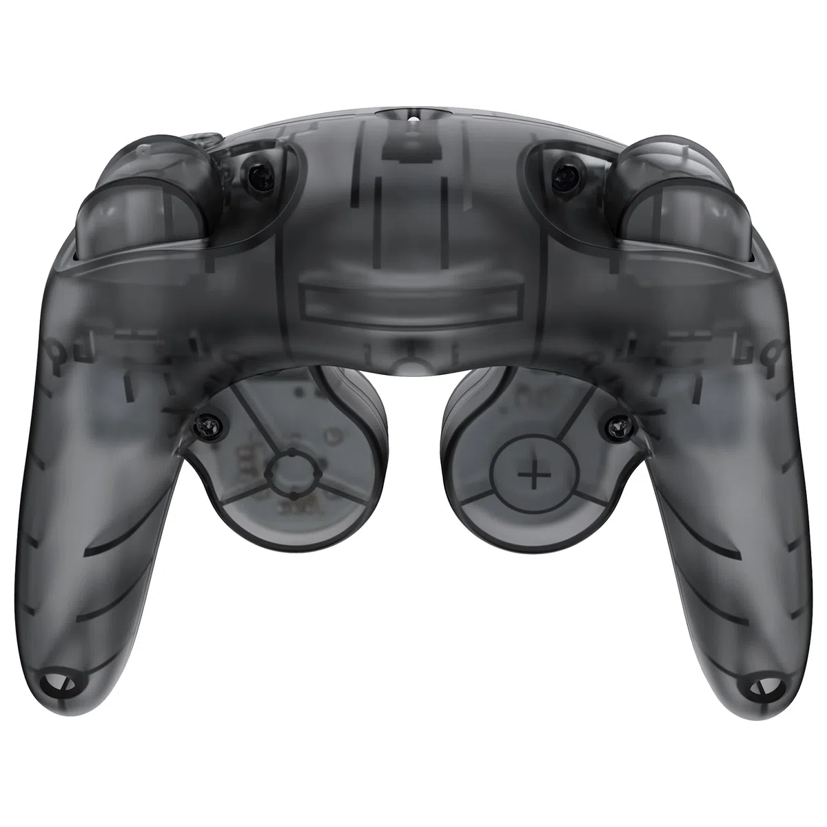 eXtremeRate Cover Scocca Tasti Ricambio per Nintendo Gamecube Controller,Custodia Grip Pulsanti Kit Shell Case per Nintendo Gamecube Joystick,Senza Controller-Trasparente Nero