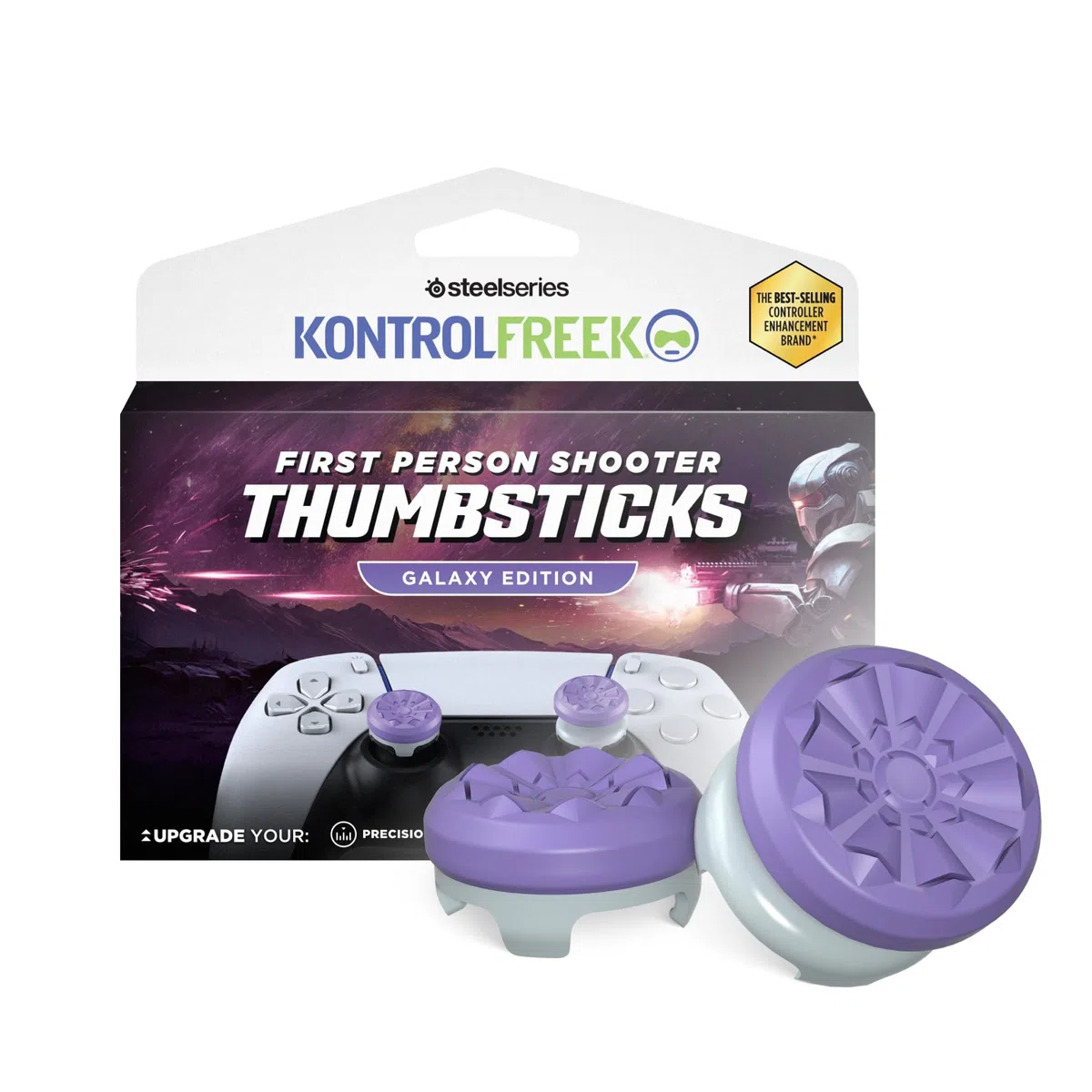 KontrolFreek FPS Freek Galaxy Viola per PlayStation 4 (PS4) e PlayStation 5 (PS5) | Levette Performance | 1 alta, 1 media | Viola