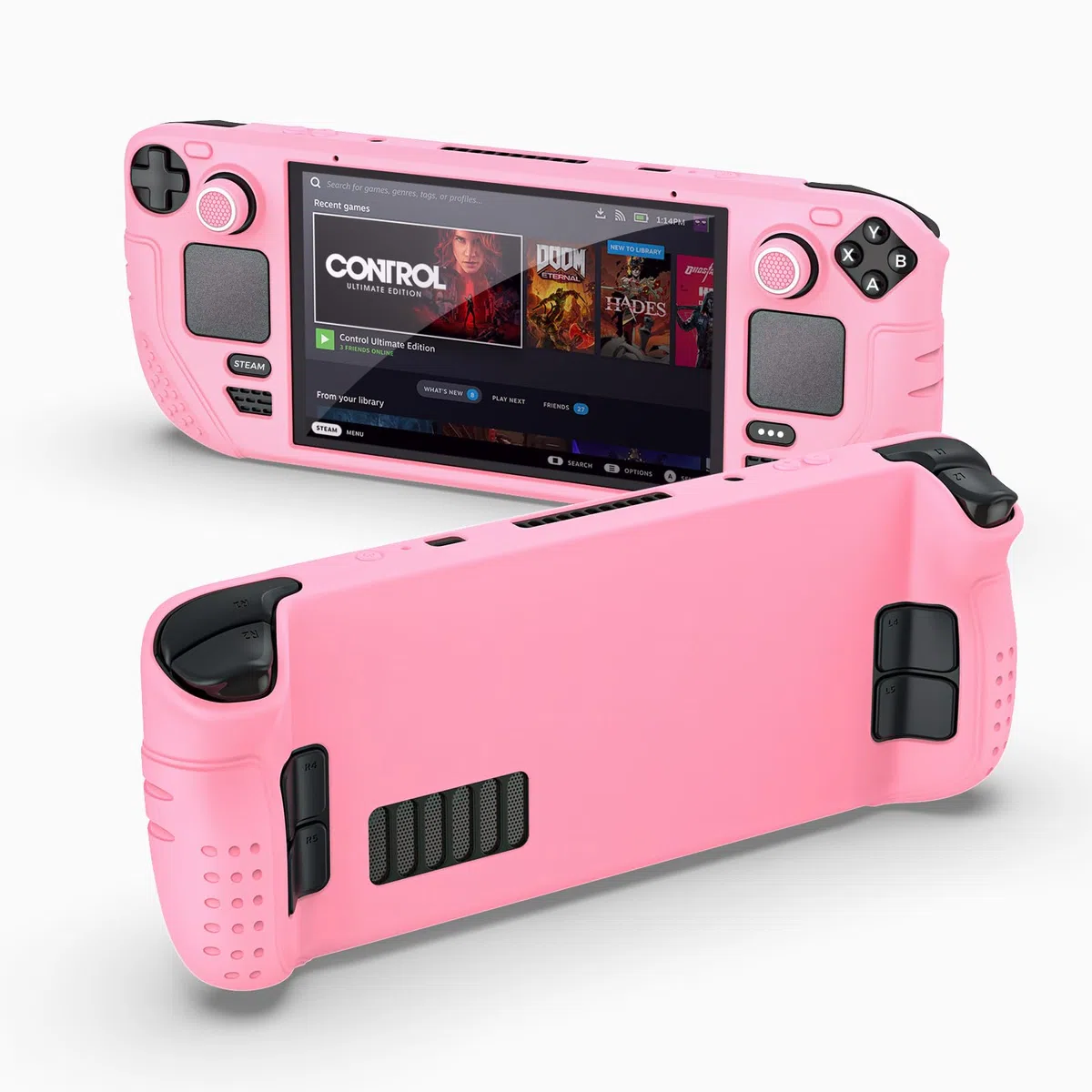 IINE - Custodia protettiva per scrivania a vapore, in silicone, 9 in 1, con protezione antigraffio, set di accessori per la piattaforma a vapore, colore: Rosa