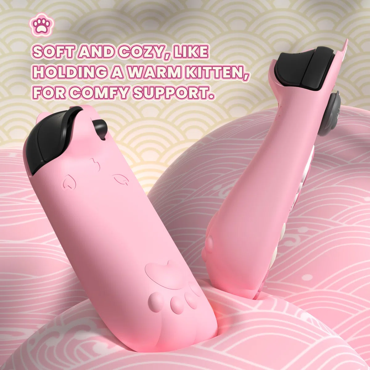 playvital Cover Dockable per Nintendo Switch 2, Custodia Silicone per Joycon 2&Copertura Console Protettiva Rigida&Supporto Regolabile Extra&Copri Analogici Carini, Gattino di Fiori-Rosa