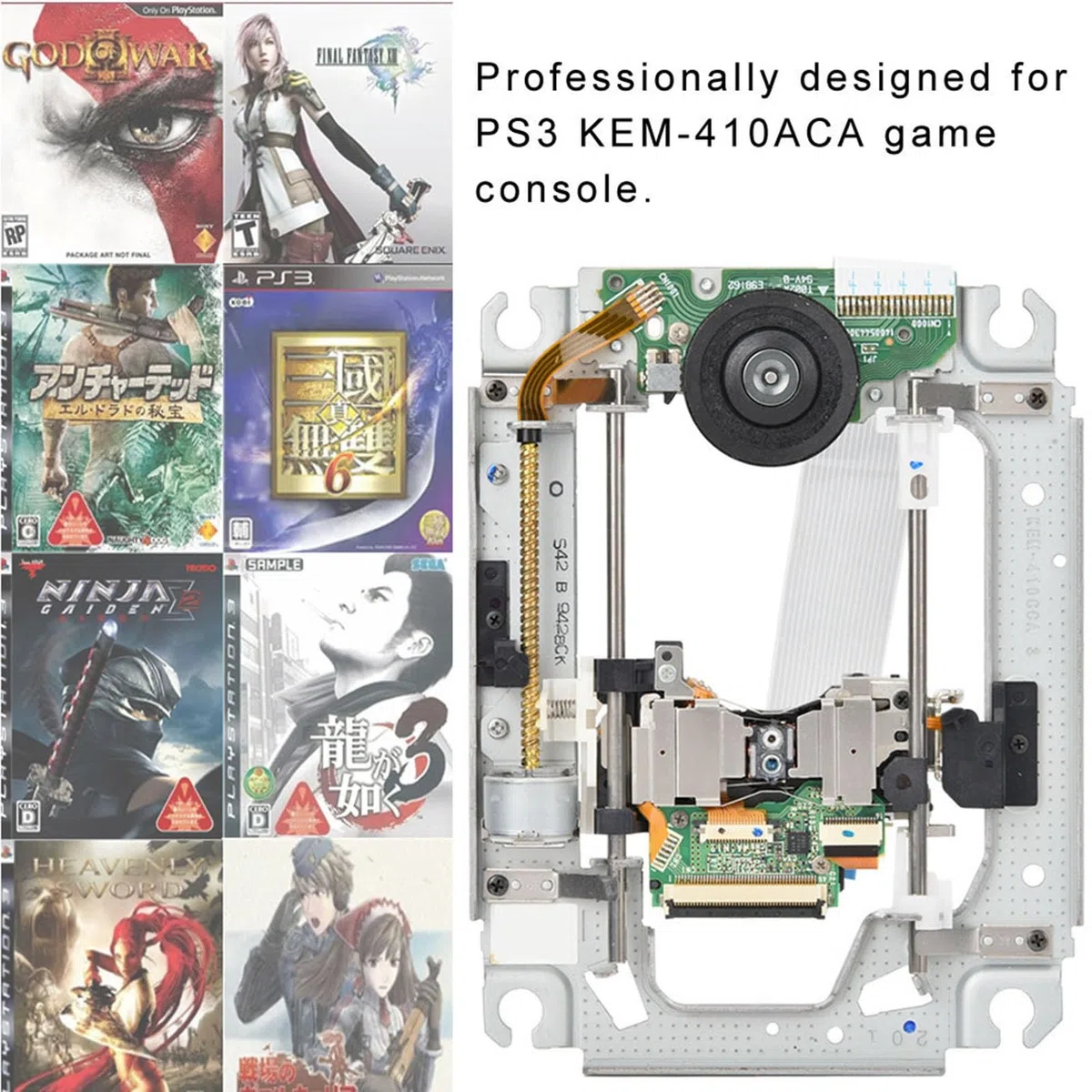 Bewinner Lente La Ser Sostitutiva, Lente La Ser PCB per Console di Gioco KEM-410ACA con Set di Chip Professional
