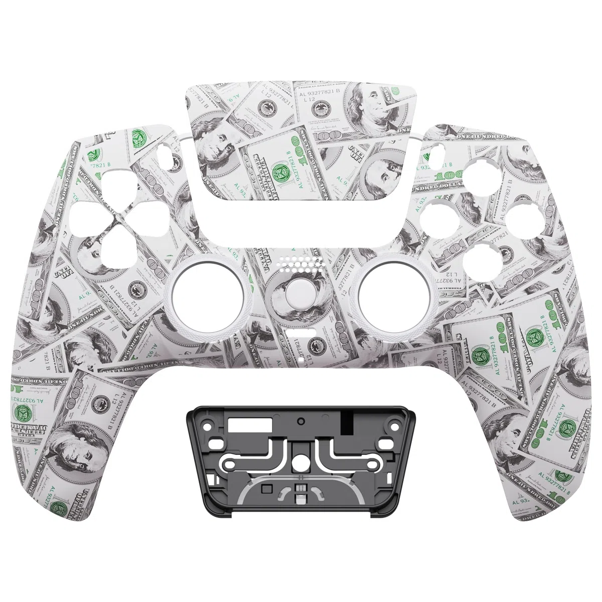 eXtremeRate Luna Cover Ricambio per ps5 Controller,Custodia Copertura Frontale Scocca Shell Ridisegnato&Touchpad&Anelli Compatibile con ps5 Joystick BDM 010/020/030/040/050-Soldi