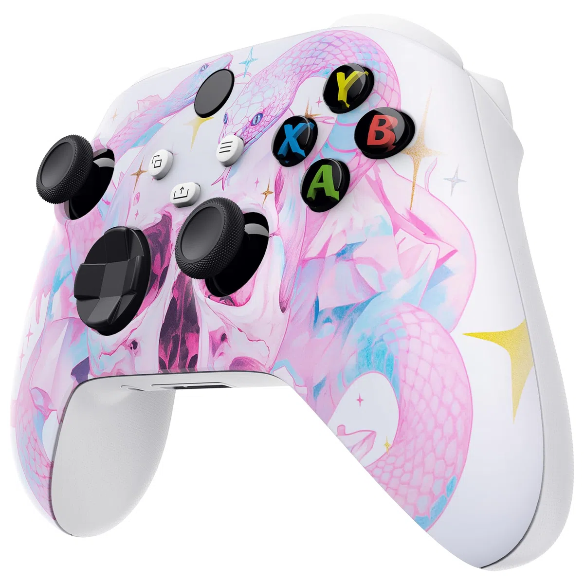 eXtremeRate Cover Custodia Frontale per Xbox Series X S Joystick Model 1914,Scocca Copertura Coperchio Ricambio per Xbox Series X S Controller-Abbraccio del Serpente Celeste