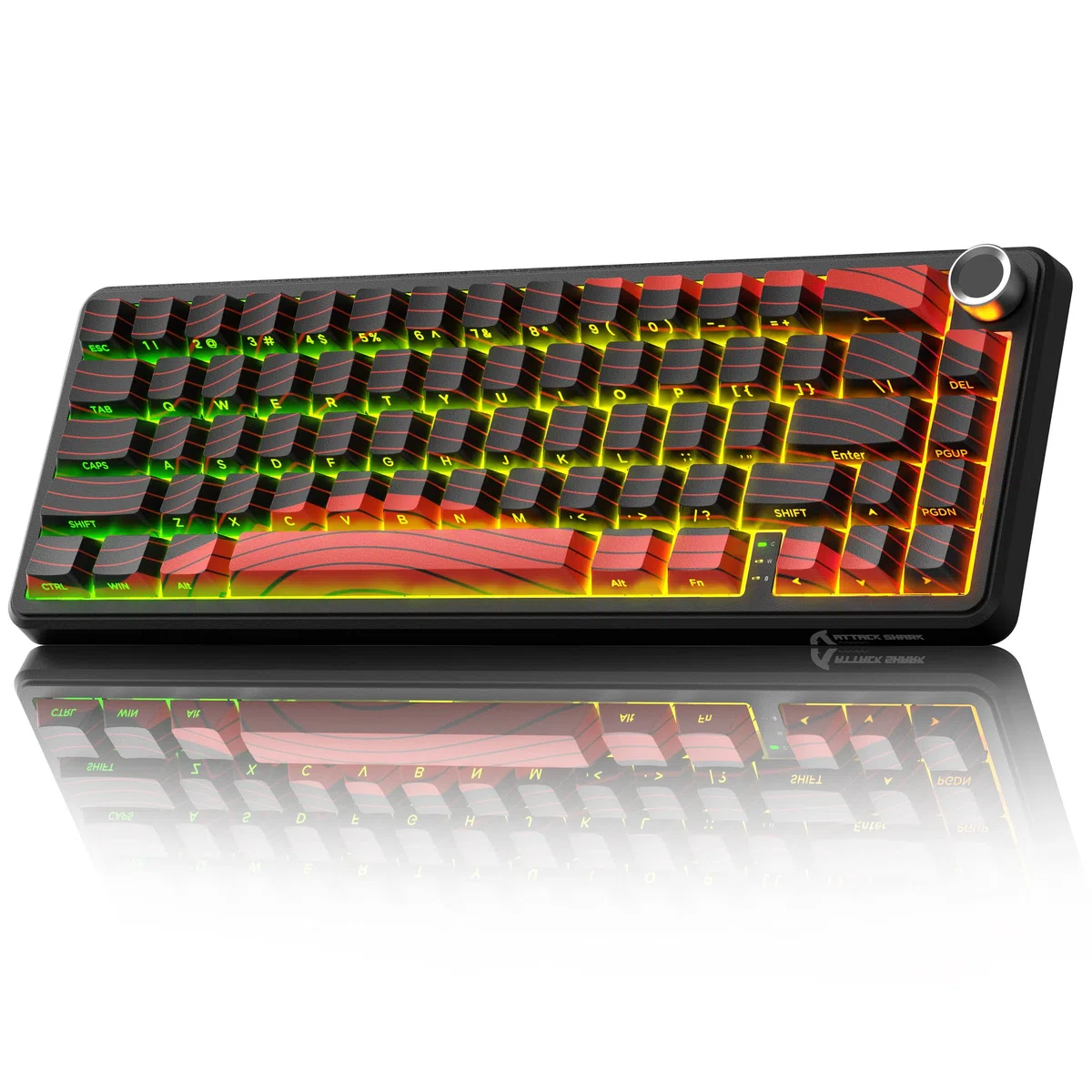 ATTACK SHARK X65PRO HE Tastiera Rapid Trigger 8000Hz, Tastiera Gaming Wireless RGB 60% con Precisione RT di 0,01mm, Switch Magnetici, Attuazione Regolabile, Snap Tap, per PC/Mac, Rosso