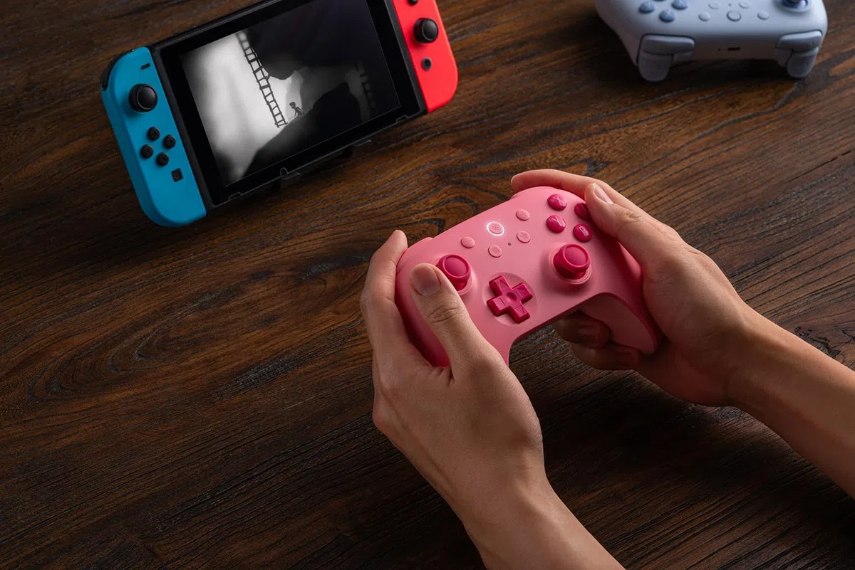 8BitDo Ultimate 2C Bluetooth Controller for Switch, Wireless Controller with 6-Axis Motion Control, Rumble Vibration, Refined D-Pad and Bumpers, and Hall Effect Joysticks (Pink)