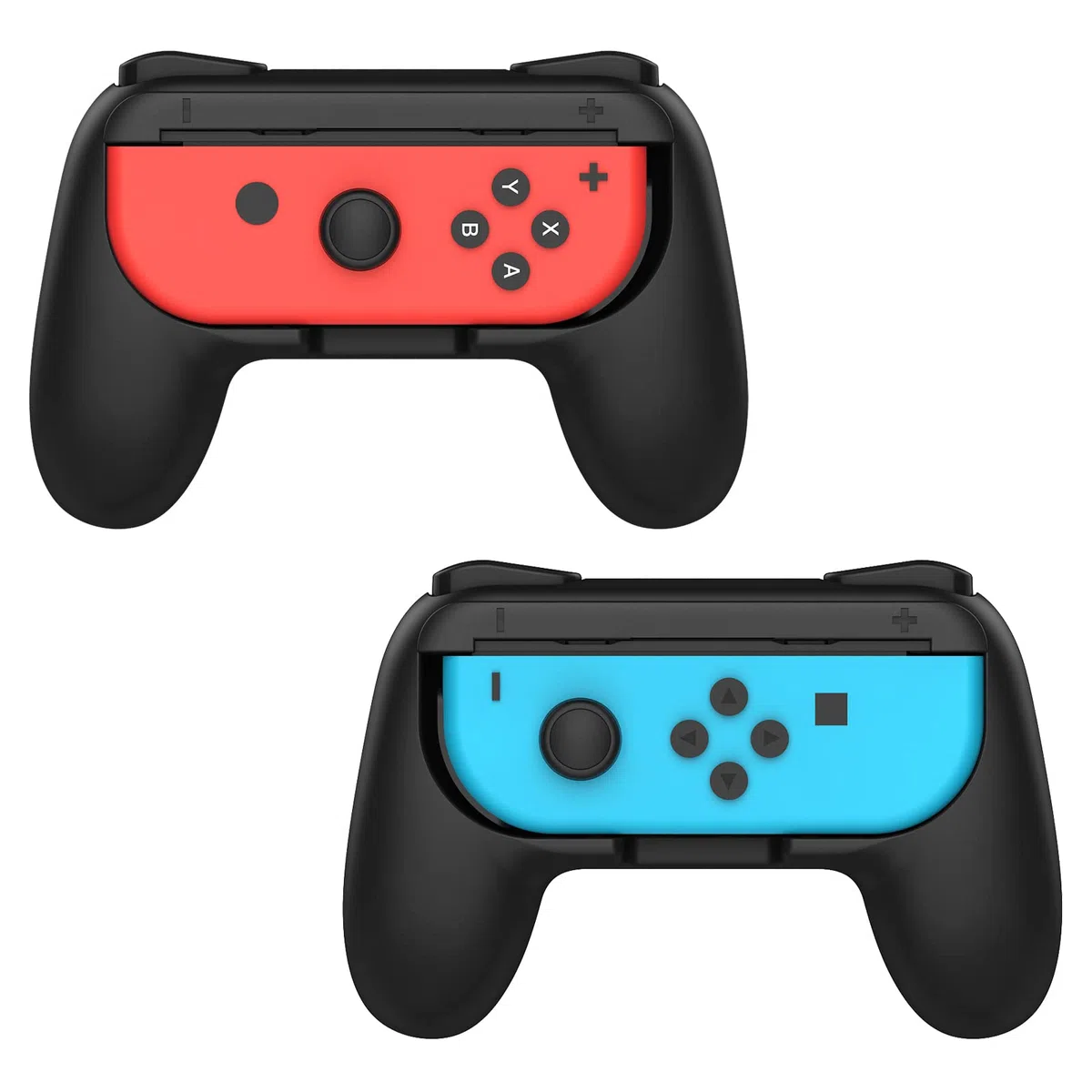 MoKo Joy-con, Impugnatura Compatibile con Nintendo Switch, 2 Set Custodia Protettiva Joystick Ergonomica in Resina ABS Protezione Urti, Graffi con Pulsanti SL/SR per Gioco Switch Joy-con, Nero