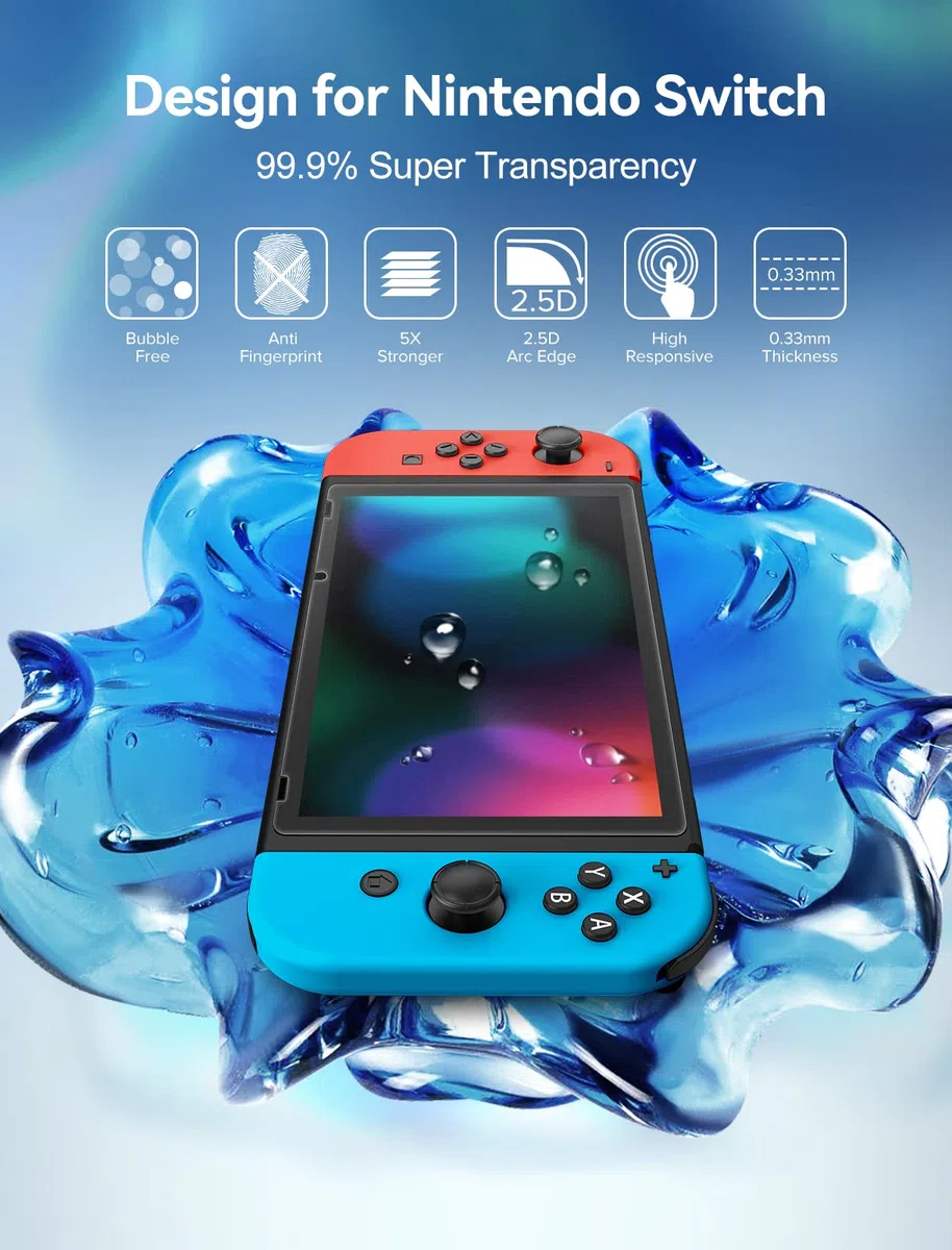 iVoler 2 Pezzi Opaco Pellicola Vetro Temperato Compatibile con Nintendo Switch, Strumento di Installazione Incluso, Antiriflesso Opaca Pellicola Protettiva Protezione [Anti Graffi] [Senza Bolle]