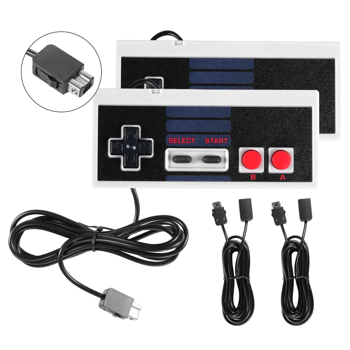 Binghe NES Controller Classico, NES Game Controller Classic Mini Edition con NES Interfaccia e 3M Cavo di prolunga Compatibile con PC/M-A-C/Raspberry Pi 3(2 pezzi)