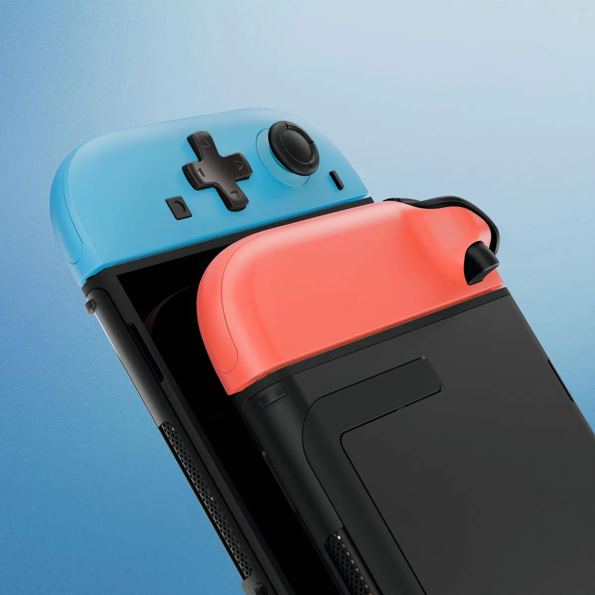 eXtremeRate Cover Accessori per Nintendo Switch 2, Custodia Tasti ABXY Dpad Ricambio Kit per Switch 2 Joycon, Senza Joycon e Console(Dpad Versione), Blu&Arancione