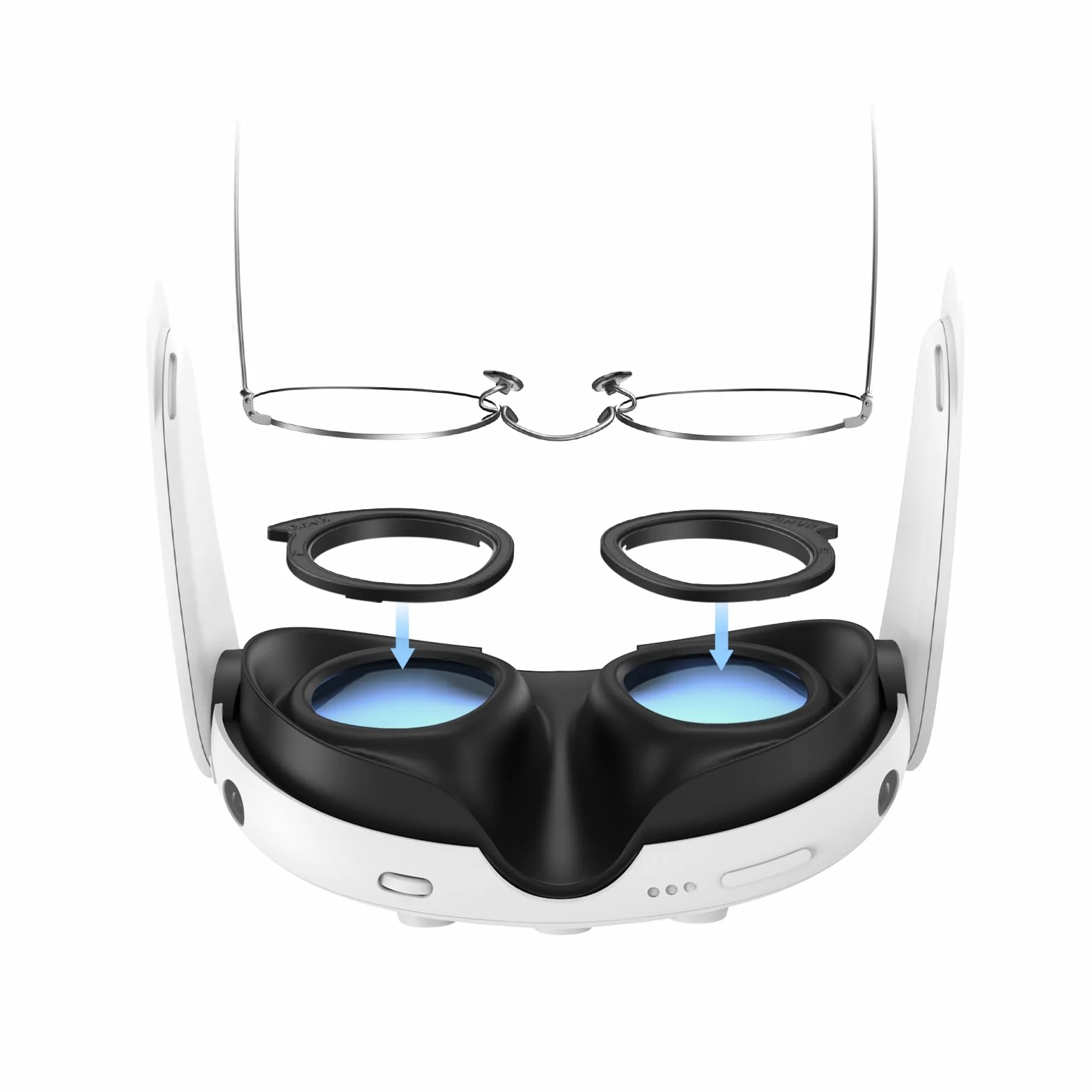 AMVR Lens Protector Set Compatibile con Q3 Accessori, Distanziatore Occhiali per Q3 Lenti, Anelli in Silicone Morbido Proteggono Occhiali da Prescrizione