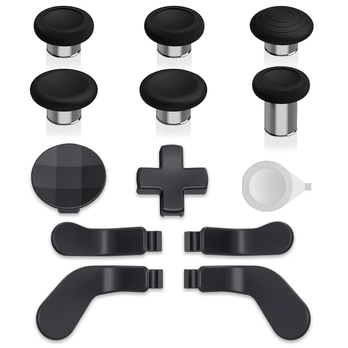 eXtremeRate Levette Analogiche in Metallo per Xbox Elite Series 2 Wireless Controller,Dpad Paddles Palette Pulsanti Tasti Ricambio per Xbox One Elite/Elite Series 2 Core Joystick(13 in 1)-Nero
