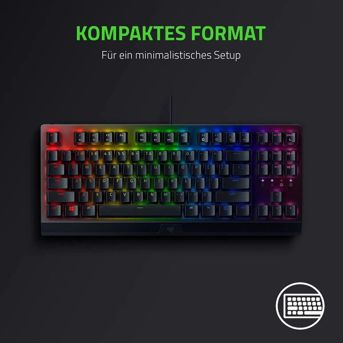 Razer BlackWidow V3 Pro (switch verdi) - Tastiera da gioco senza fili con interruttori meccanici (tattile e click, tappi per tasti ABS, illuminazione RGB Chroma) QWERTZ, layout tedesco, colore nero