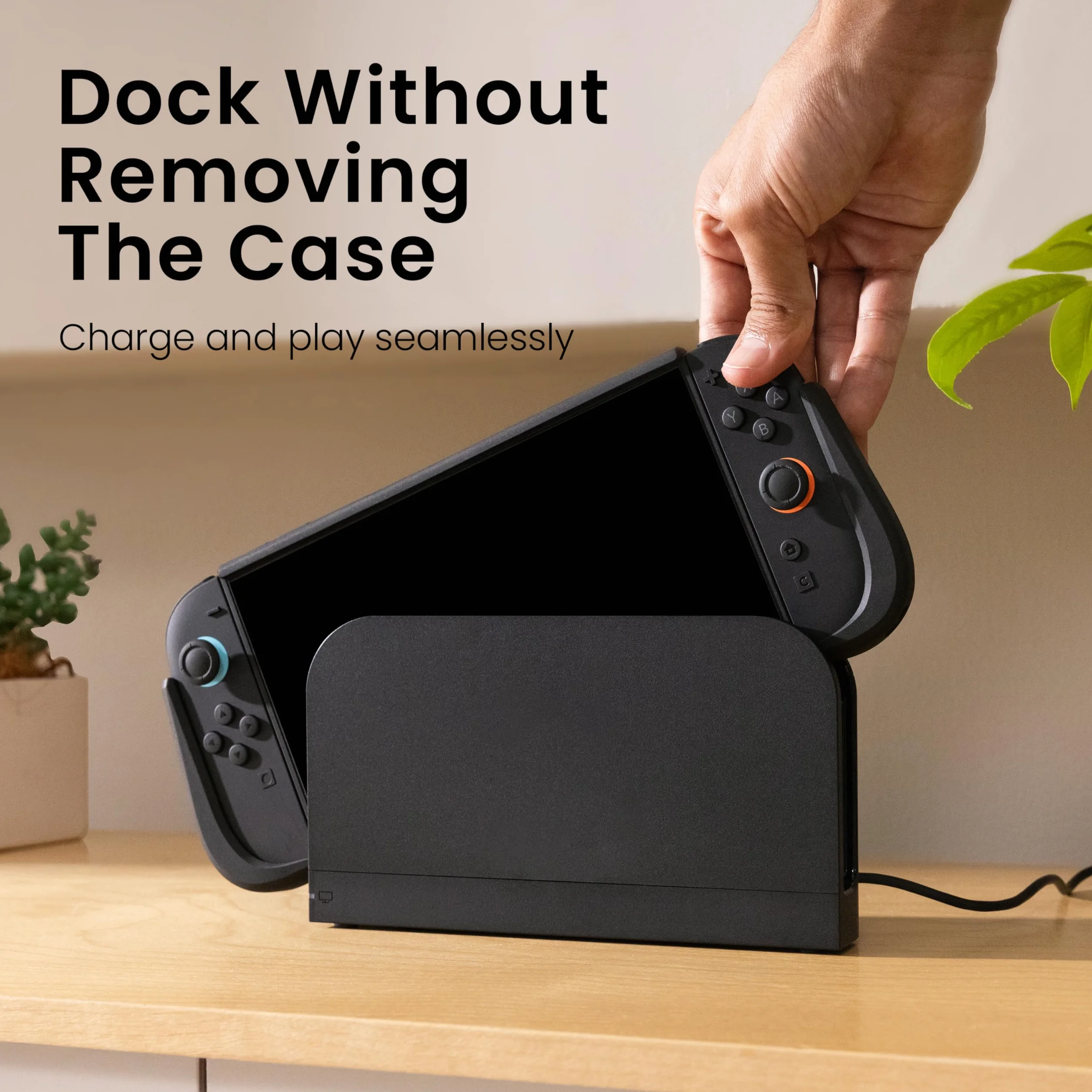 KIWIHOME P2 Dockable per Switch 2 Case 2025, Impugnatura ergonomica antiscivolo Custodia protettiva anti-caduta Accessori per Switch 2 Case, Nero