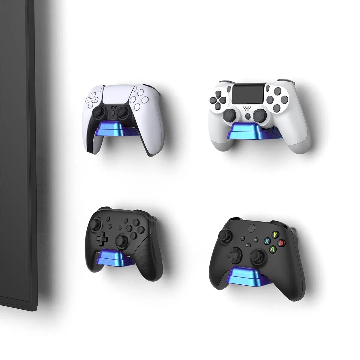 playvital Supporto Controller da Parete per PS5, Xbox Series S X, Nintendo Switch - Leggero, Ventosa, Scrivania - Viola