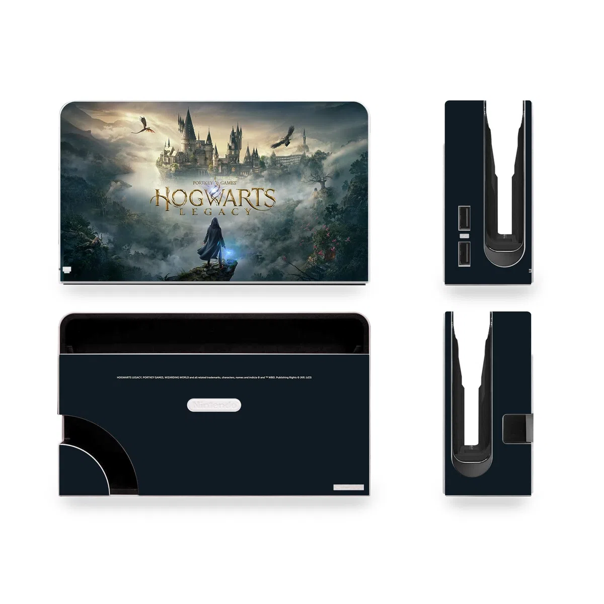 Head Case Designs Licenza Ufficiale Hogwarts Legacy Arte Chiave Grafica Vinile Sticker Gaming Pelle Adesivo Compatibile con Nintendo Switch OLED Bundle