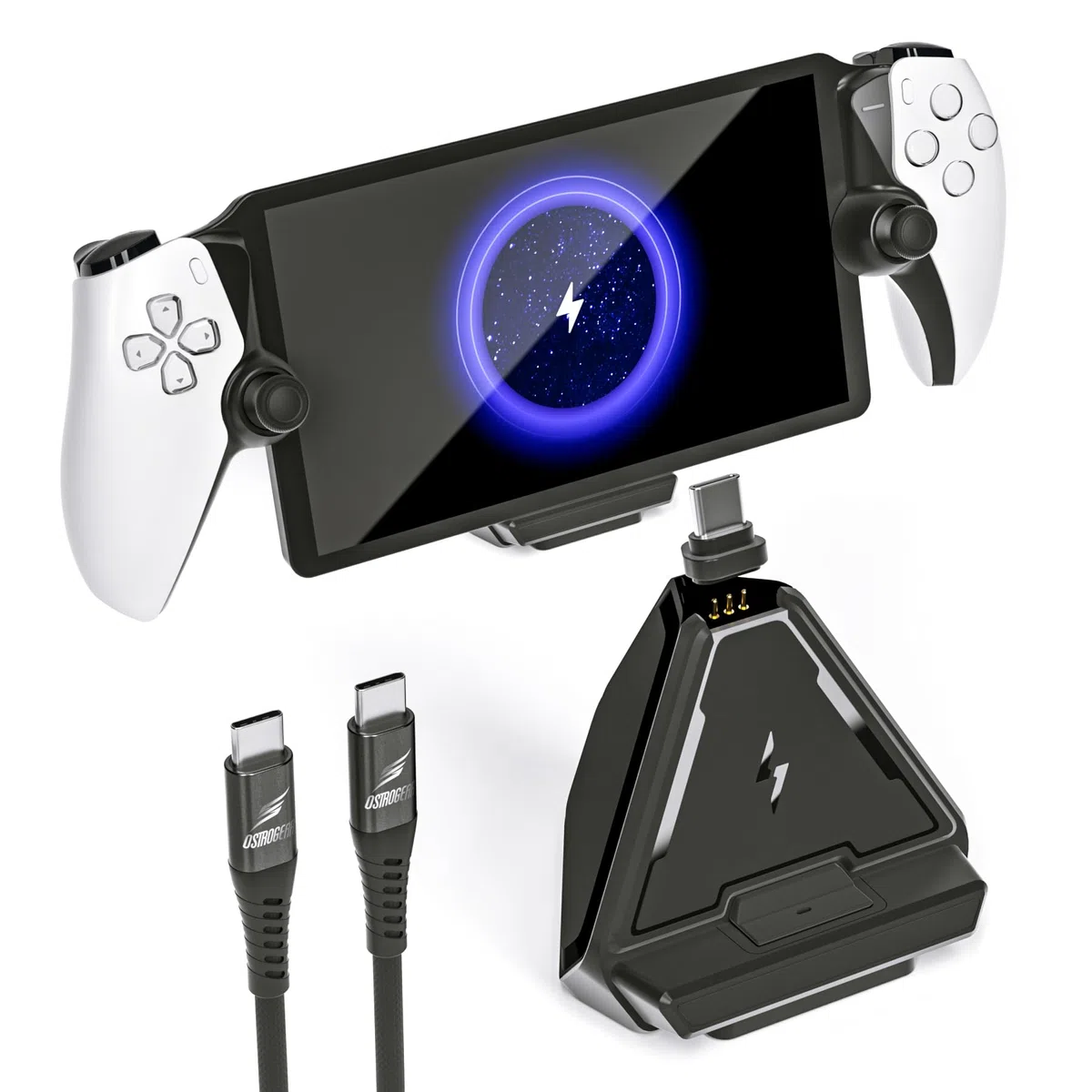 Stazione di Ricarica per PS Portal Remote Player, Supporto Dock Base di Ricarica Rapida Accessori Portatili Compatti per PS Portal Console con Cavo Type C, Nero