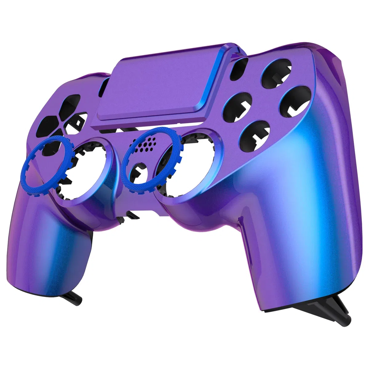 eXtremeRate Cover Custodia Touchpad Compatibile con ps4 PRO Slim Controller,Ghost Copertura Frontale Case Scocca Touchpad Compatibile con ps4 Joystick JDM-040/050/055-Camaleonte Viola Blu