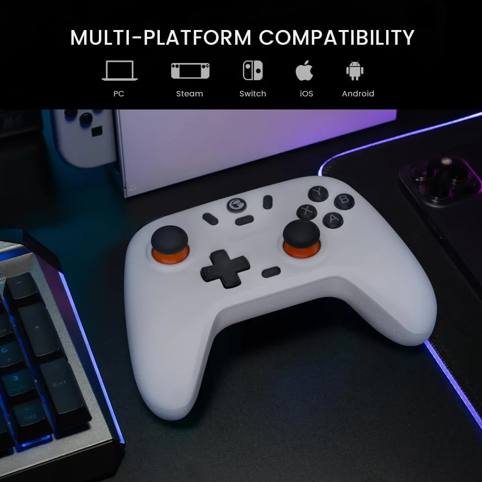 GameSir Nova Lite Wireless Controller – 2.4G & Bluetooth Gamepad for Windows PC, iPhone, Android, Switch & Steam Deck – Hall Effect Triggers, Turbo Function, Rumble Vibration (Sky Blue)