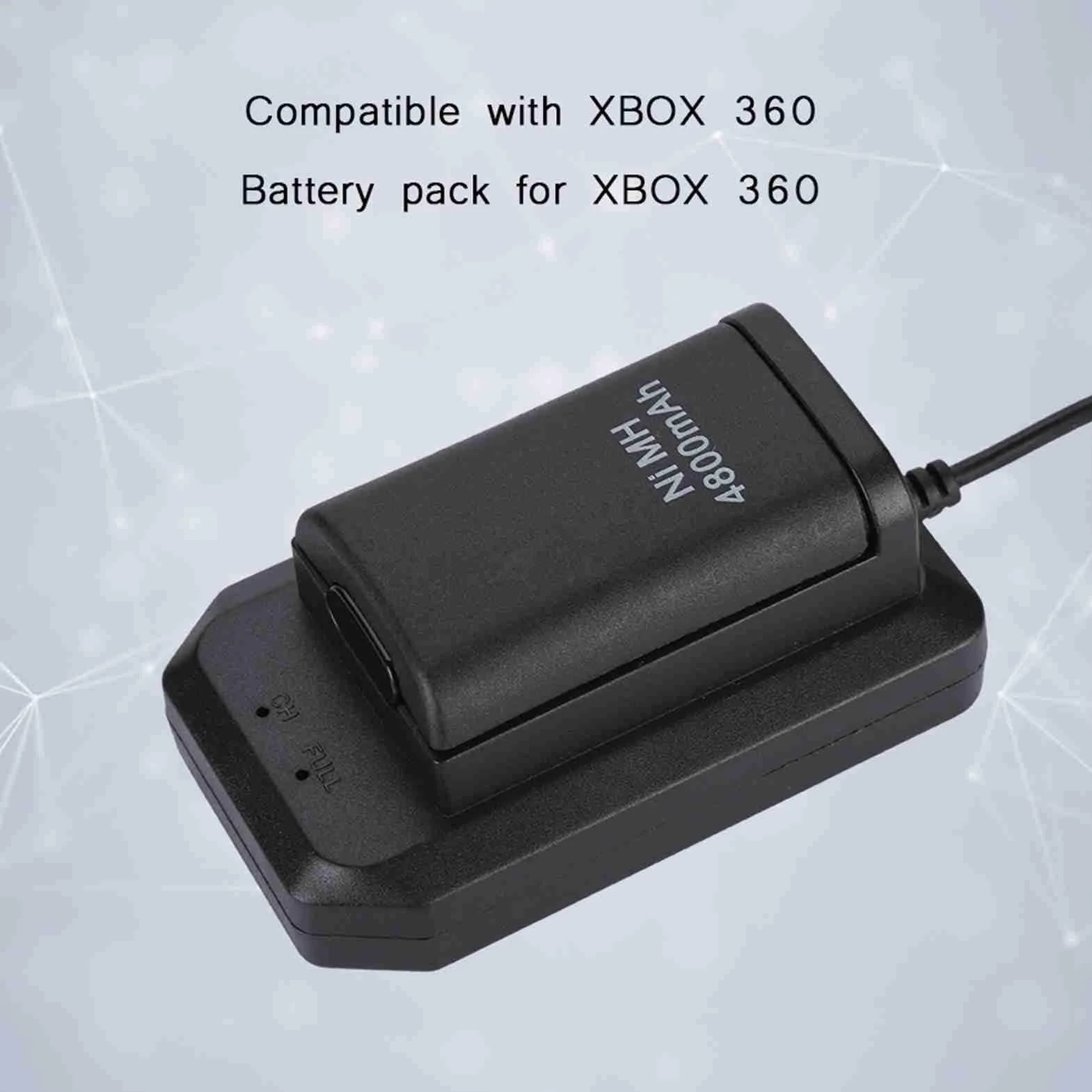 Kosiy Bewinner Batteria Ricaricabile 4800mAh per Controller 360, Include Cavo USB e Base di Ricarica, Batteria di Riserva per 360 Controller