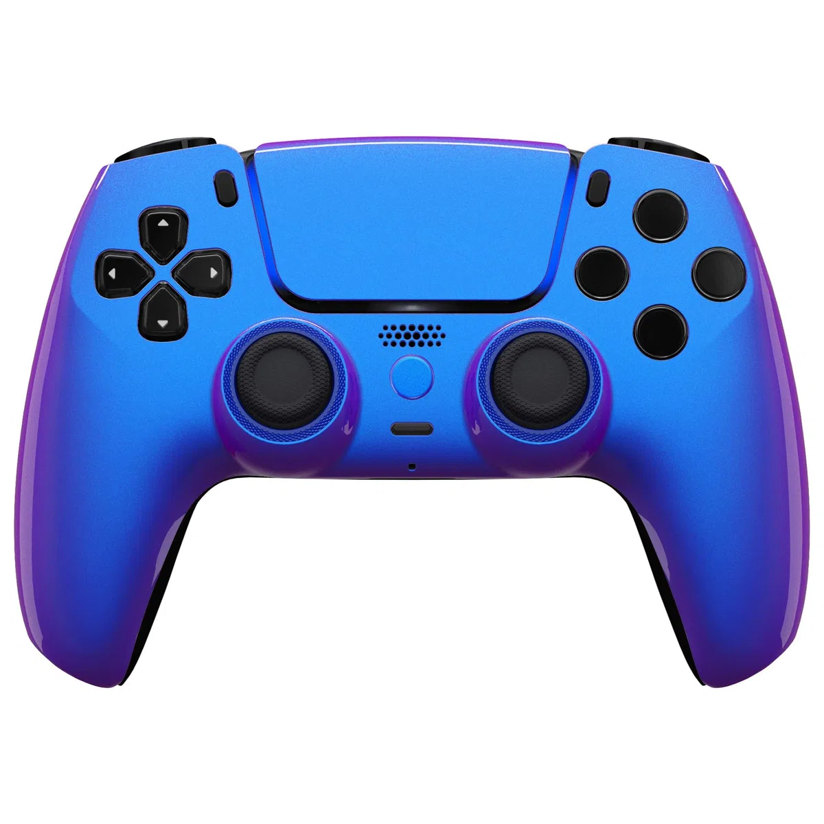 eXtremeRate Luna Cover Ricambio per ps5 Controller,Custodia Copertura Frontale Scocca Shell Ridisegnata Compatibile con ps5 Joystick BDM-010/020/030/040/050, Camaleonte Viola Blu