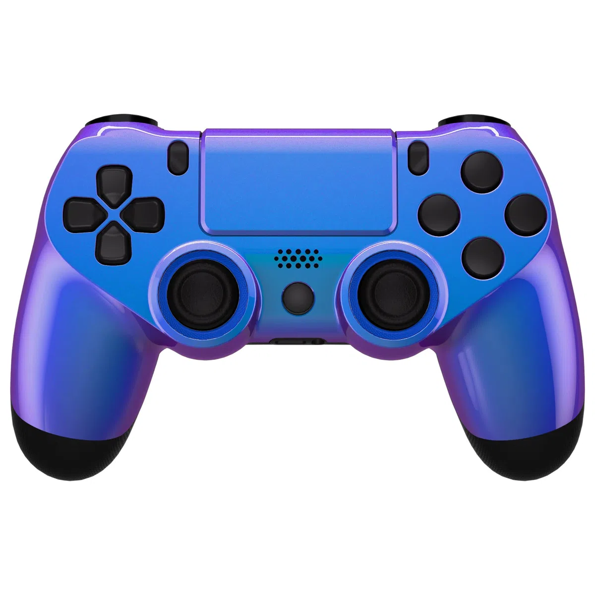 eXtremeRate Cover Custodia Touchpad Compatibile con ps4 PRO Slim Controller,Ghost Copertura Frontale Case Scocca Touchpad Compatibile con ps4 Joystick JDM-040/050/055-Camaleonte Viola Blu