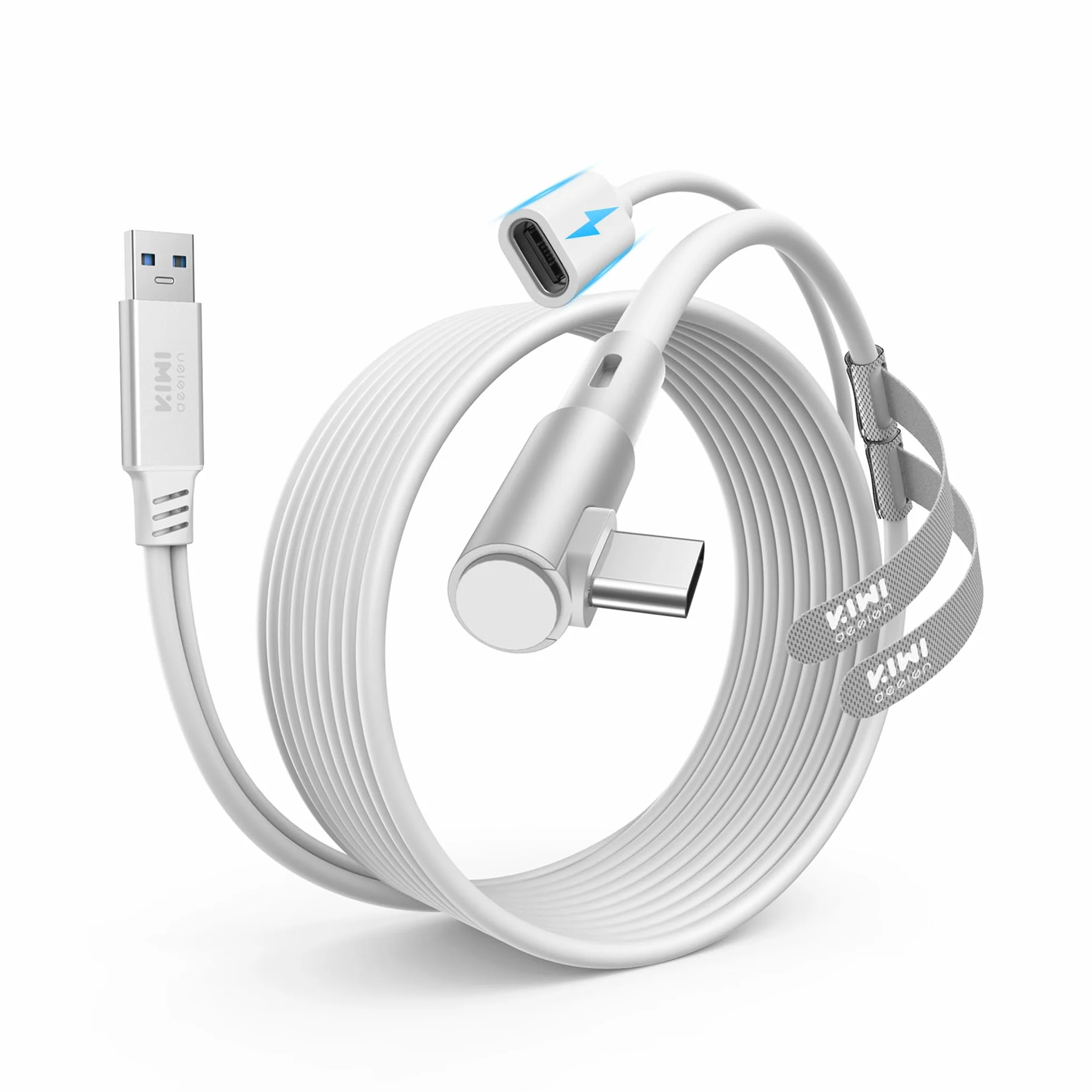 KIWI design Cavo Link con Caricamento 5M Compatibile con Meta Quest 3s Quest 3 Quest 2/Pro/Accessori Pico 4 e PC/SteamVR, Cavo USB 3.0 a USB-C con Super Velocità 5 Gbps, per Gioco Prolungato