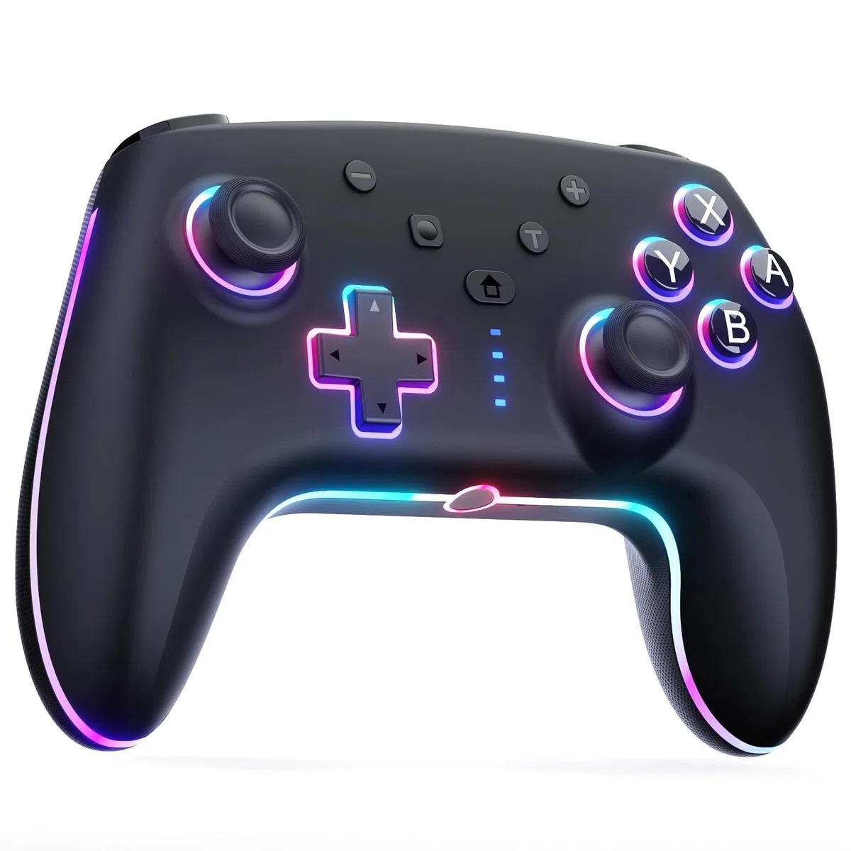 RivalPlay Wireless Controller per Switch con Illuminazione RGB, 2 Pulsanti Macro, Associazione con Un Pulsante, Sensore di Movimento, Funzione Turbo Regolabile, Batteria da 800 mAh