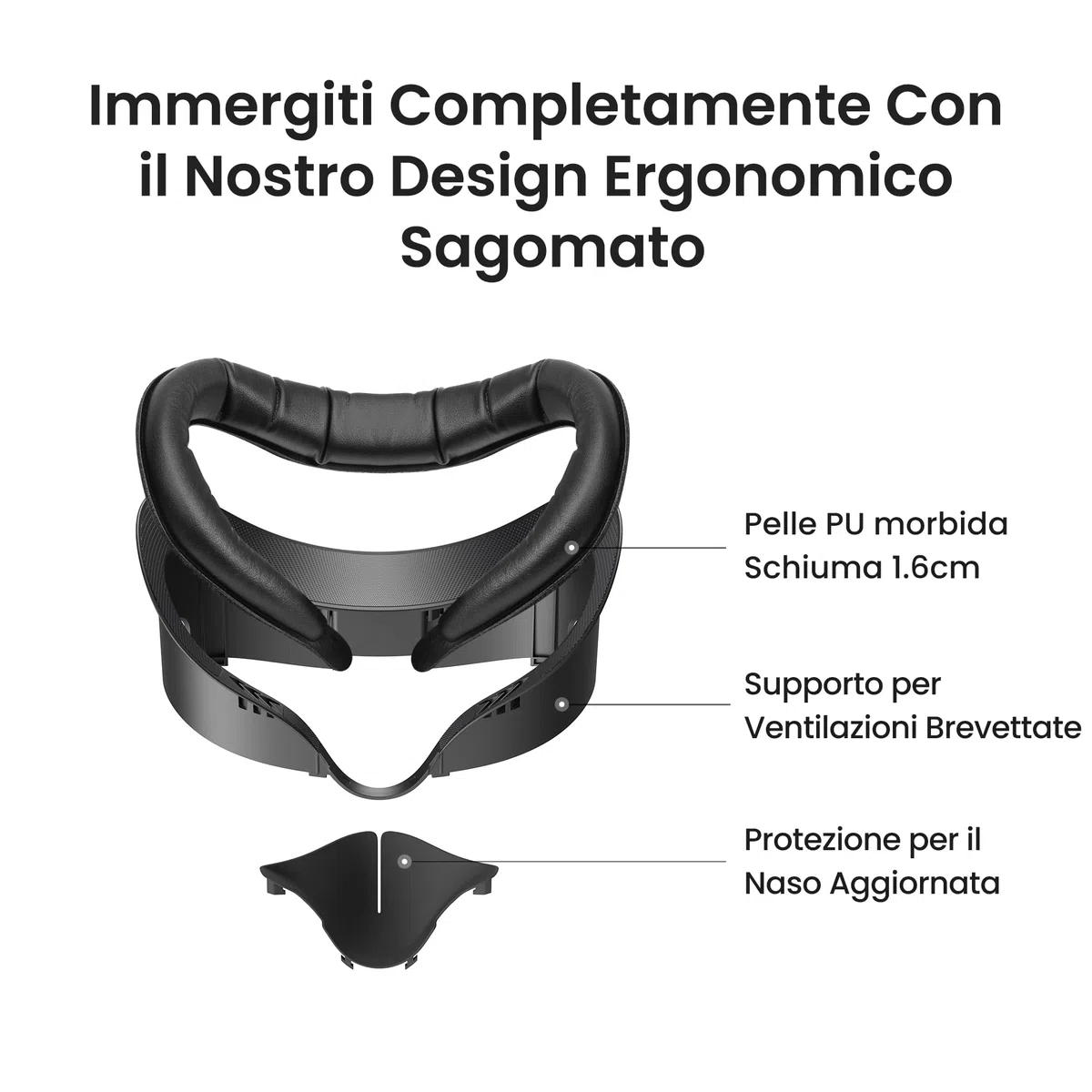 KIWI design V3 Interfaccia Facciale, Pad Facciale Compatibile con gli Accessori Meta Quest 3, NON per Quest 3S