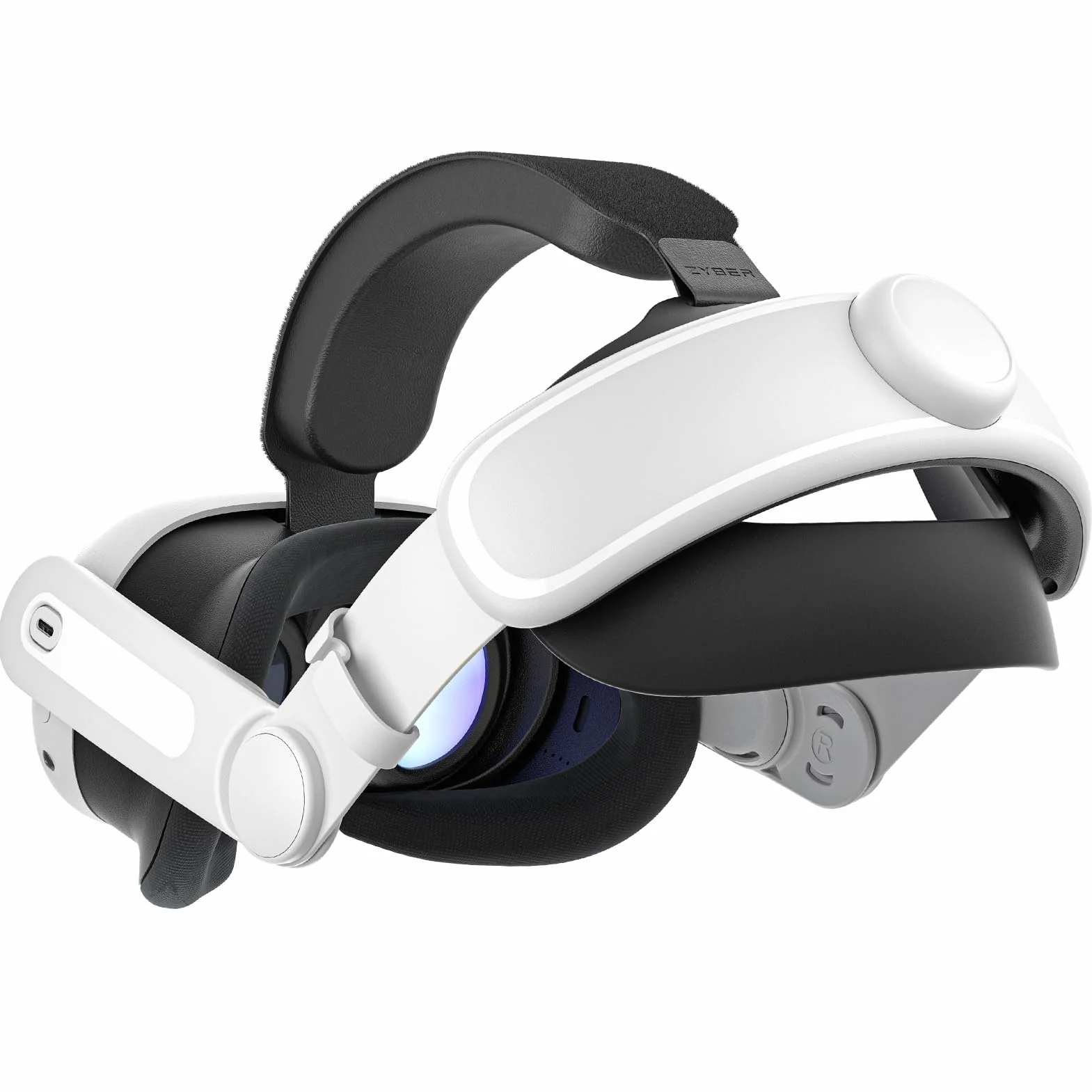 Zybervr Cinturino per Quest 3 Accessori, Elite Strap Compatibile con per Quest 3S/3, VR Headset Elite Strap Aggiornato in Pelle PU Più ampio e Più Spesso