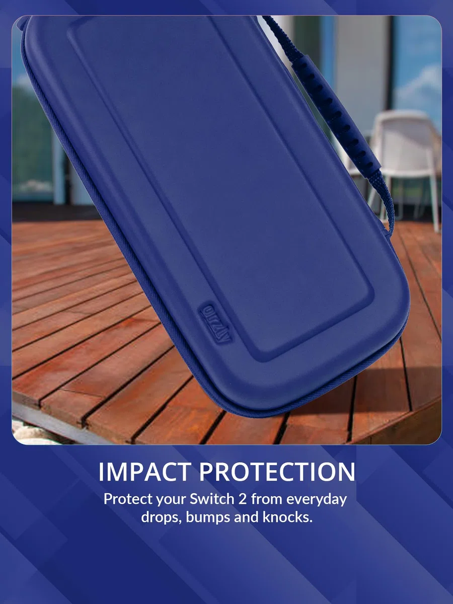 Orzly Custodia per Nintendo Switch 2, custodia protettiva da viaggio con pad per lo schermo, schede di gioco e slot MicroSD con tasche per gli accessori della console