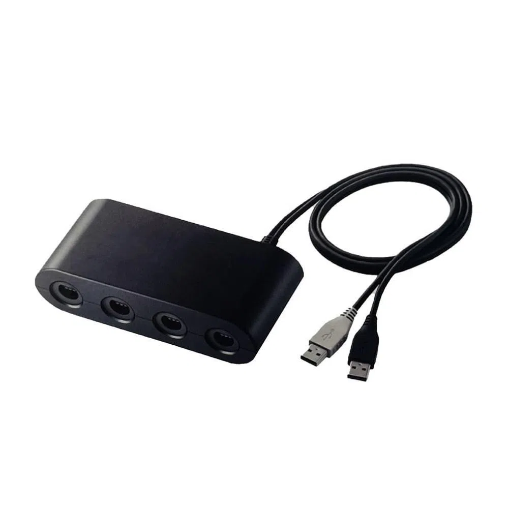 Jerilla Adattatore NGC per Controller GameCube, Convertitore Supporto 4 Controller GC Gamepad Compatibile con Nintendo Wii U/Switch Console/PC