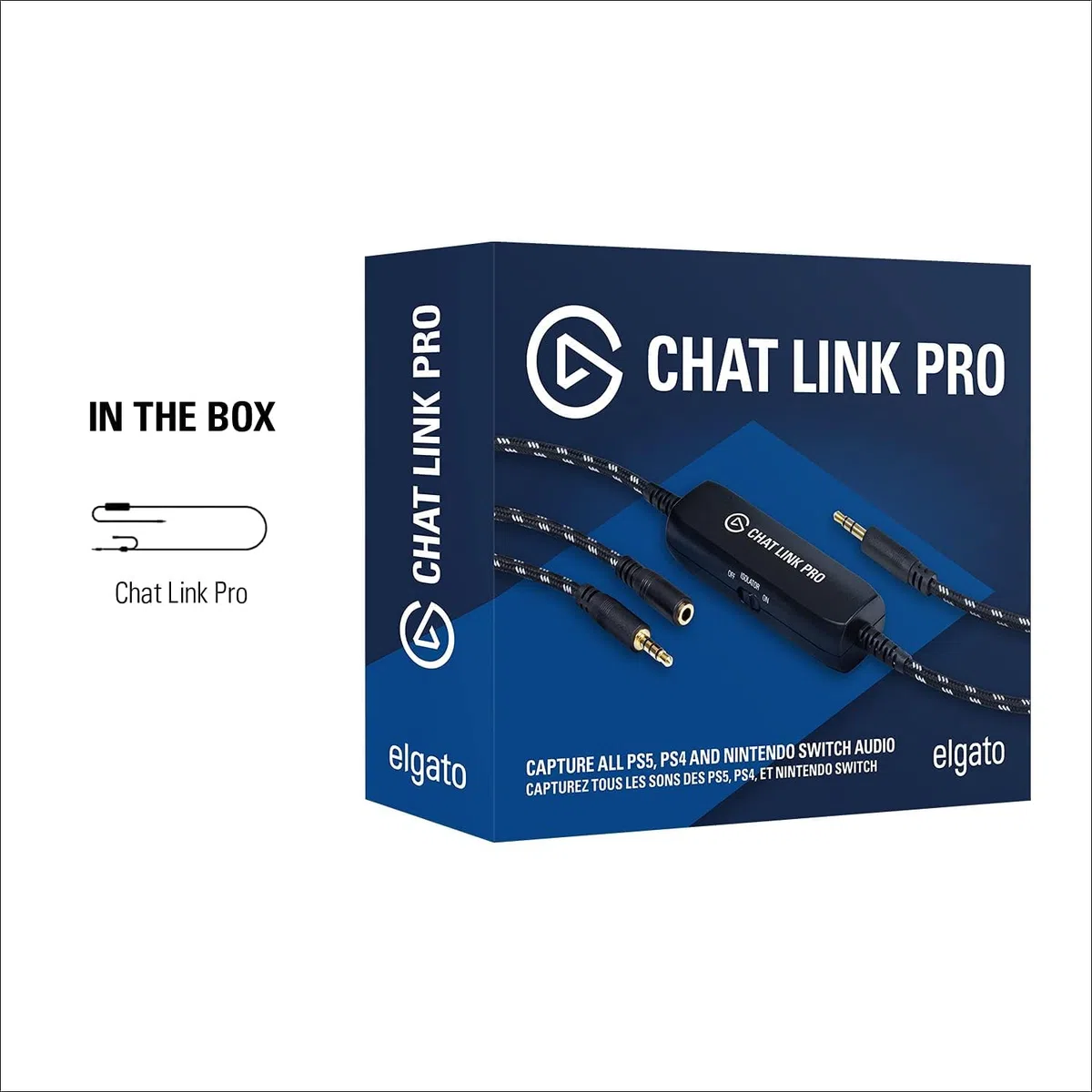 Elgato Chat Link Pro - Adattatore audio per PS5 e PS4 Nintendo Switch, acquisisci chat vocali, l'audio del gameplay, cavo extra lungo