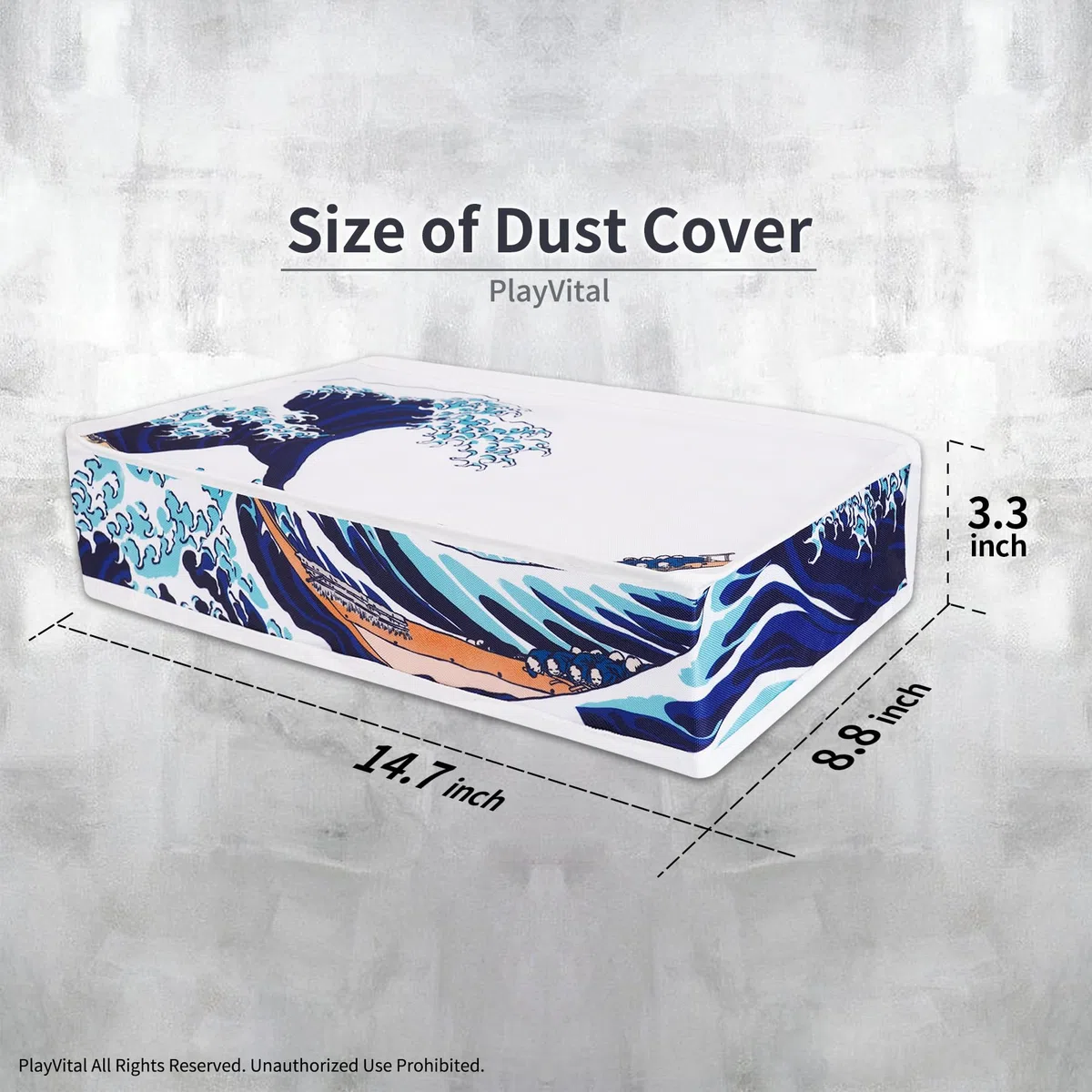 PlayVital Cover Antipolvere per ps5 Slim Digital Edition, Copertura Orizzontale Protettiva Impermeabile in Nylon per Console, Grande Onda
