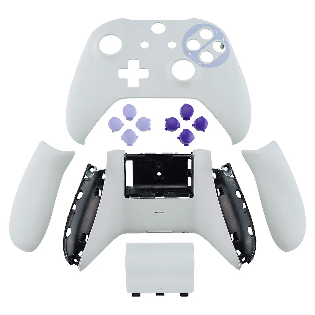 eXtremeRate Cover Grip Ricambio per Xbox One S X Controller Scocca Anteriore Guscio Posteriore Pulsanti Tasti ABXY per Xbox One S X Joystick(Model 1708)-Stile SNES Classic