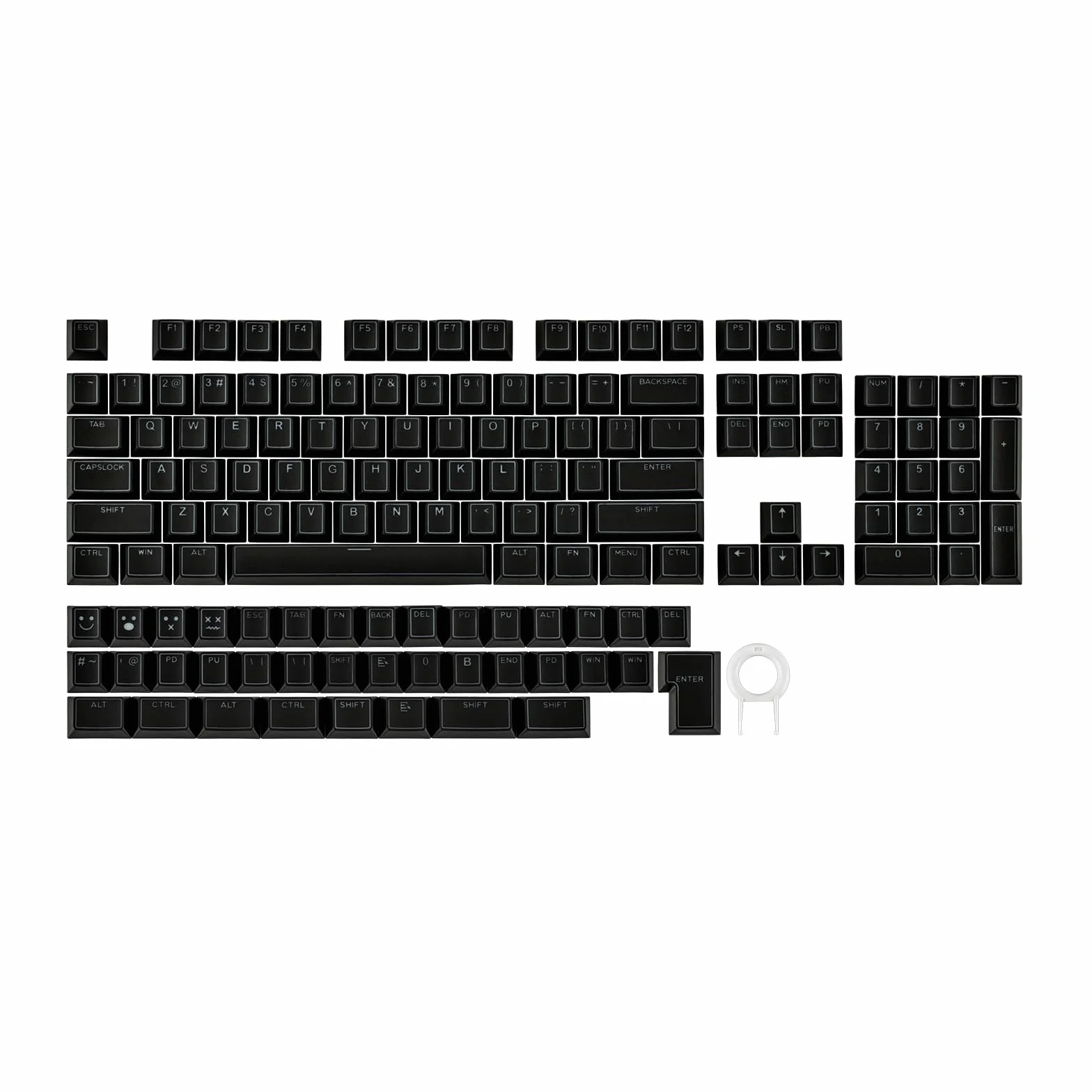EPOMAKER Glintrix PBT Shine Through Keycap, Arris & Keys Retroilluminato, Double Shot, Cherry Profile, 60/75/96/Full Size, set di Tasti per Tastiera Meccanica da Gioco (Nero)