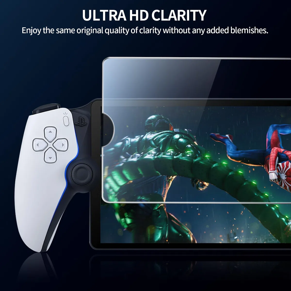 KOOWOD Pellicola protettiva compatibile con PlayStation Portal Remote Player, confezione da 2 pellicole in vetro temperato con durezza 9H, antigraffio, pellicola per schermo PS5, senza bolle,