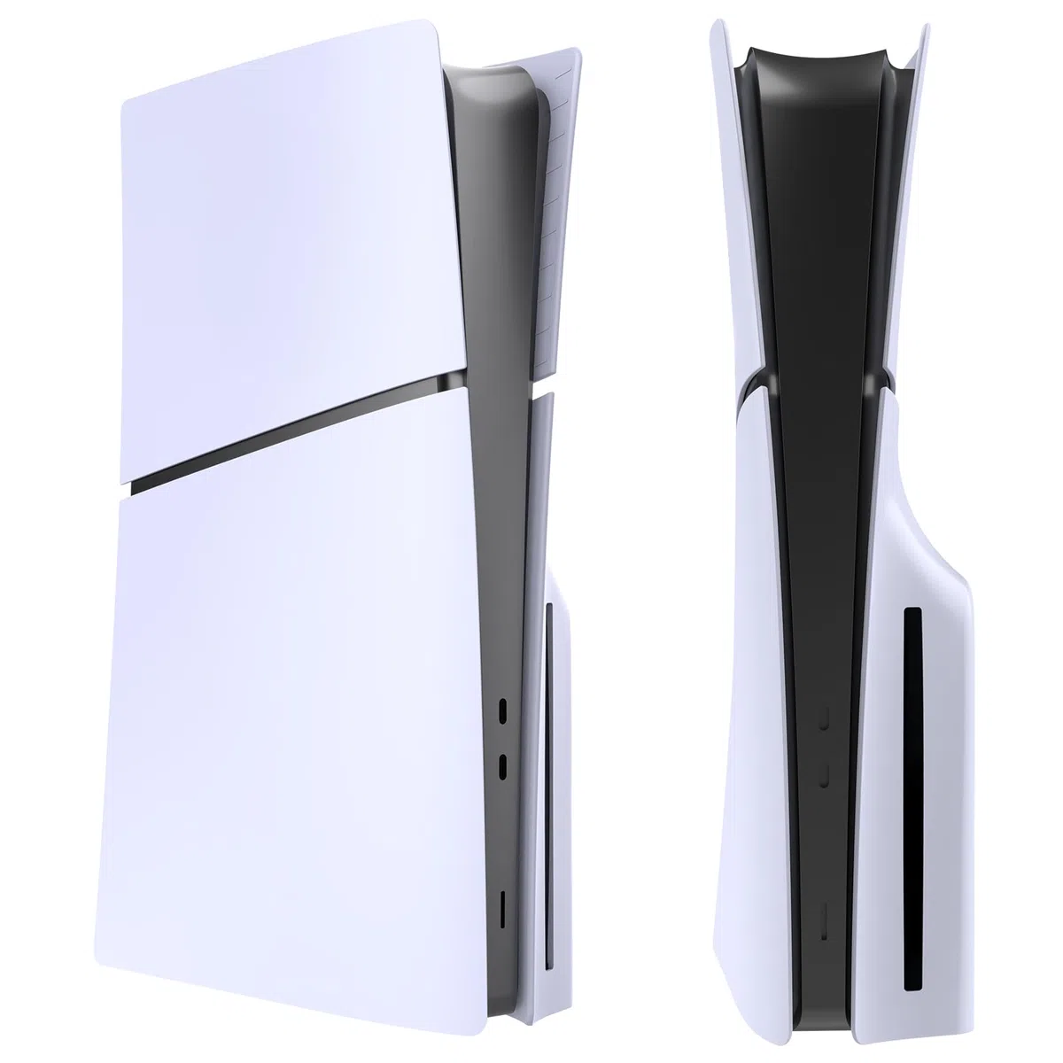 Piastre di copertura per console PlayStation 5 Slim Disc Edition - Pannelli di copertura di ricambio compatibili (bianco)