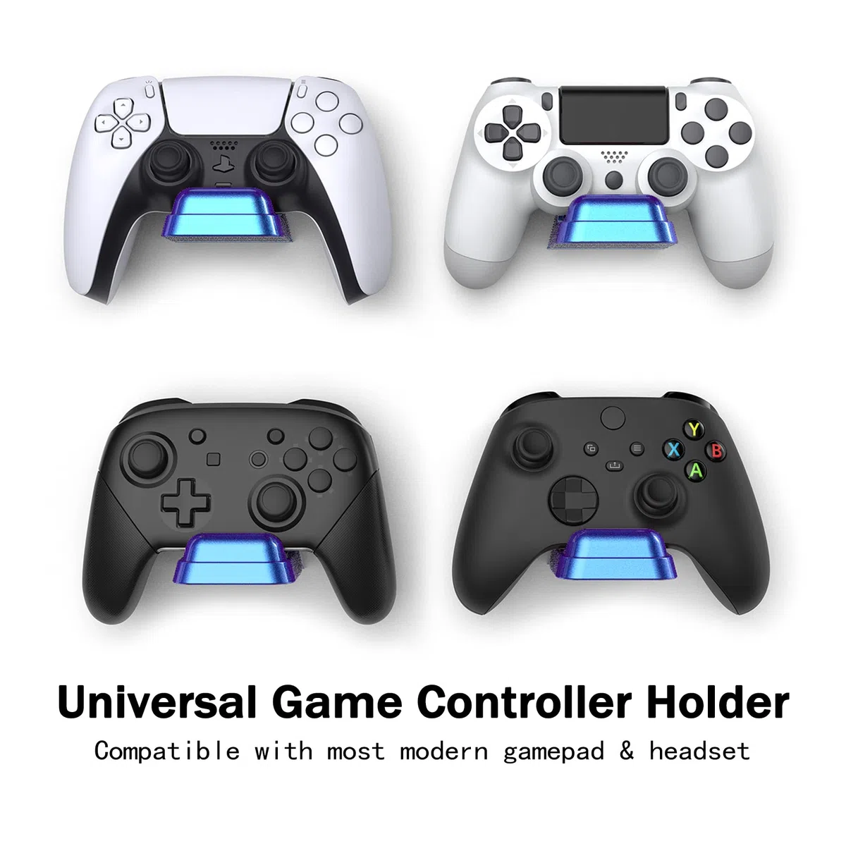 playvital Supporto Controller da Parete per PS5, Xbox Series S X, Nintendo Switch - Leggero, Ventosa, Scrivania - Viola
