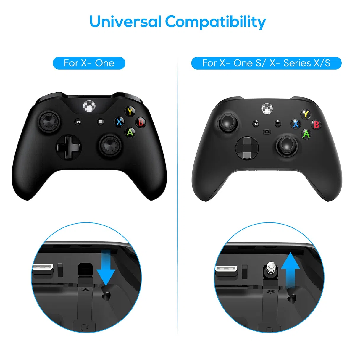 FYOUNG Tastiera wireless compatibile con controller Xbox Series X/S, chatpad da 2,4 GHz con connettore audio/auricolare, compatibile con Xbox One X/S – Nero