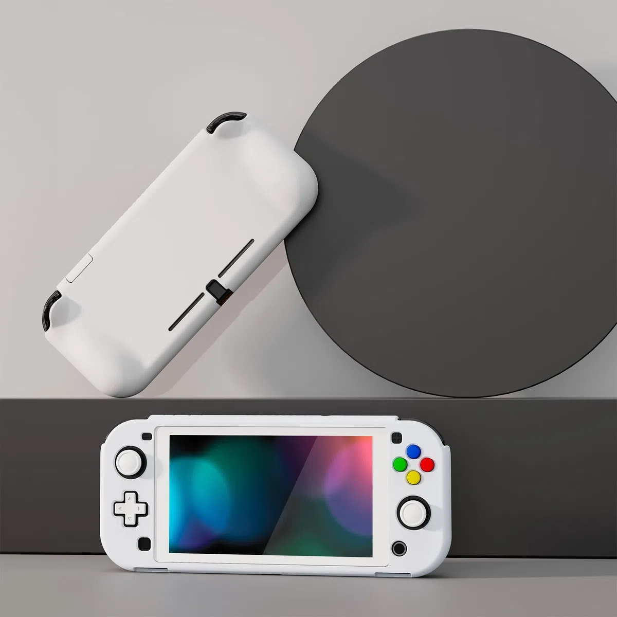 PlayVital Cover Custodia per Nintendo Switch Lite,Copertura Grip Ergonomica Rigida Pellicola Copri Analogici/Tasti Protezione per Switch Lite Console(ZealProtect)-Bianco