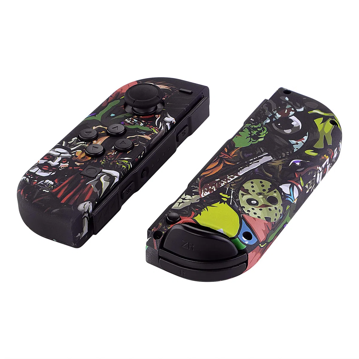 eXtremeRate Cover Custodia Scocca Joycon Case DIY Ricambio per Nintendo Switch Joycon&OLED Joycon Controller con Pulsanti Tasti Kit(NON Include Joycon)-Party Pauroso