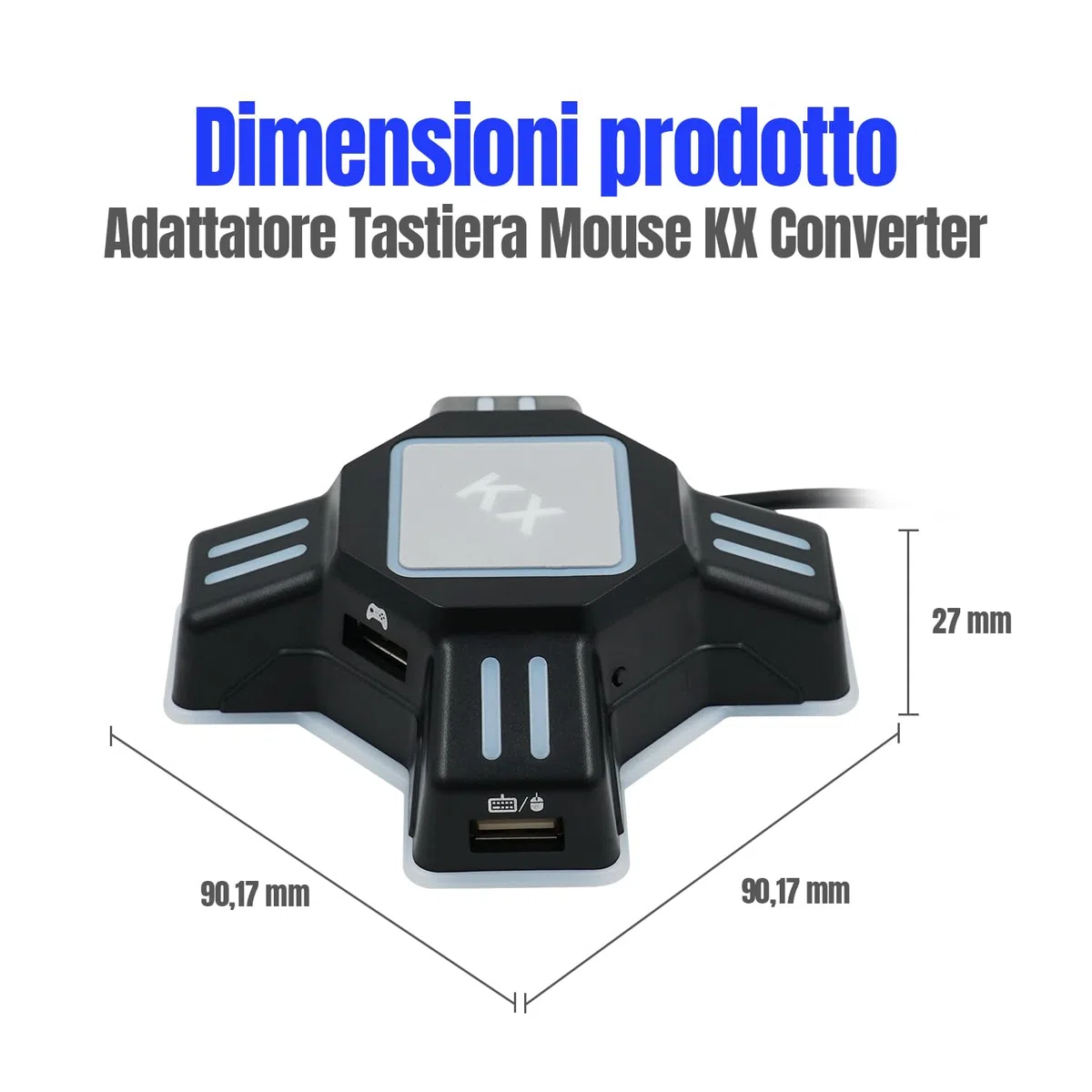 Mcbazel Convertitore KX USB per Tastiera Mouse Gioco Adattatore per PS4/ PS3/ Xbox One/NS Switch Console Convertitore(Non compatibile con Switch2)