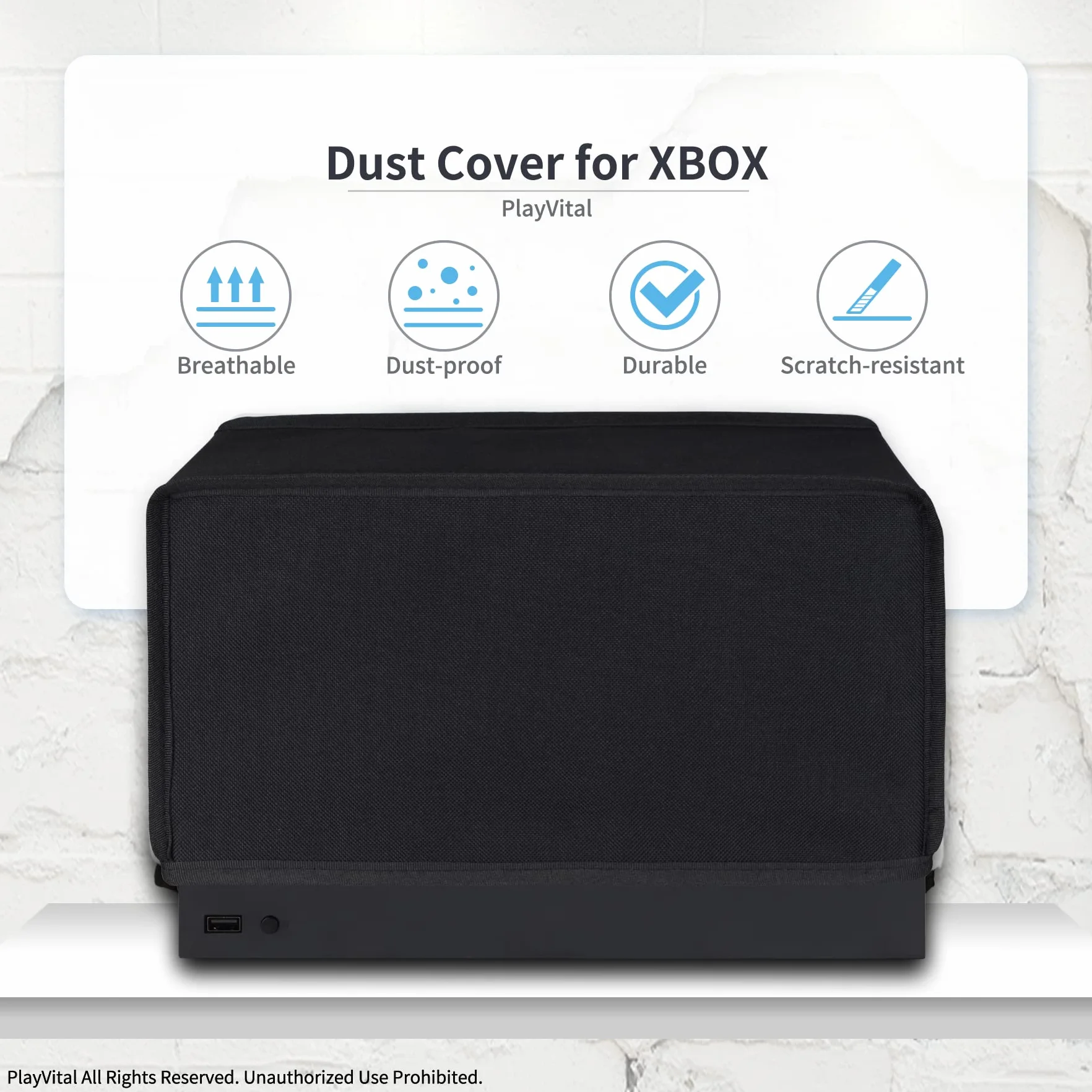 PlayVital Cover Copertura Antipolvere per Xbox Series X Console,Coperchio Nylon Orizzontale Protettivo Impermeabile per Xbox Series X Console-Nero