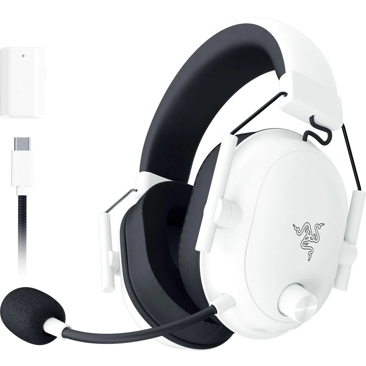 Razer Blackshark V2 Hyperspeed per PC - Cuffie da gioco e-sport senza fili ultra leggere 280g (Microfono a banda larga, Diaframma TriForce da 50mm, schiuma di isolamento acustico, 70 ore) Bianco